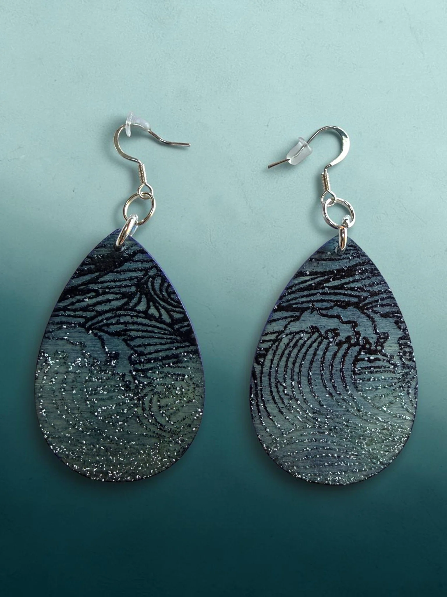Japanese Seas Teardrop Earrings by Color Cult