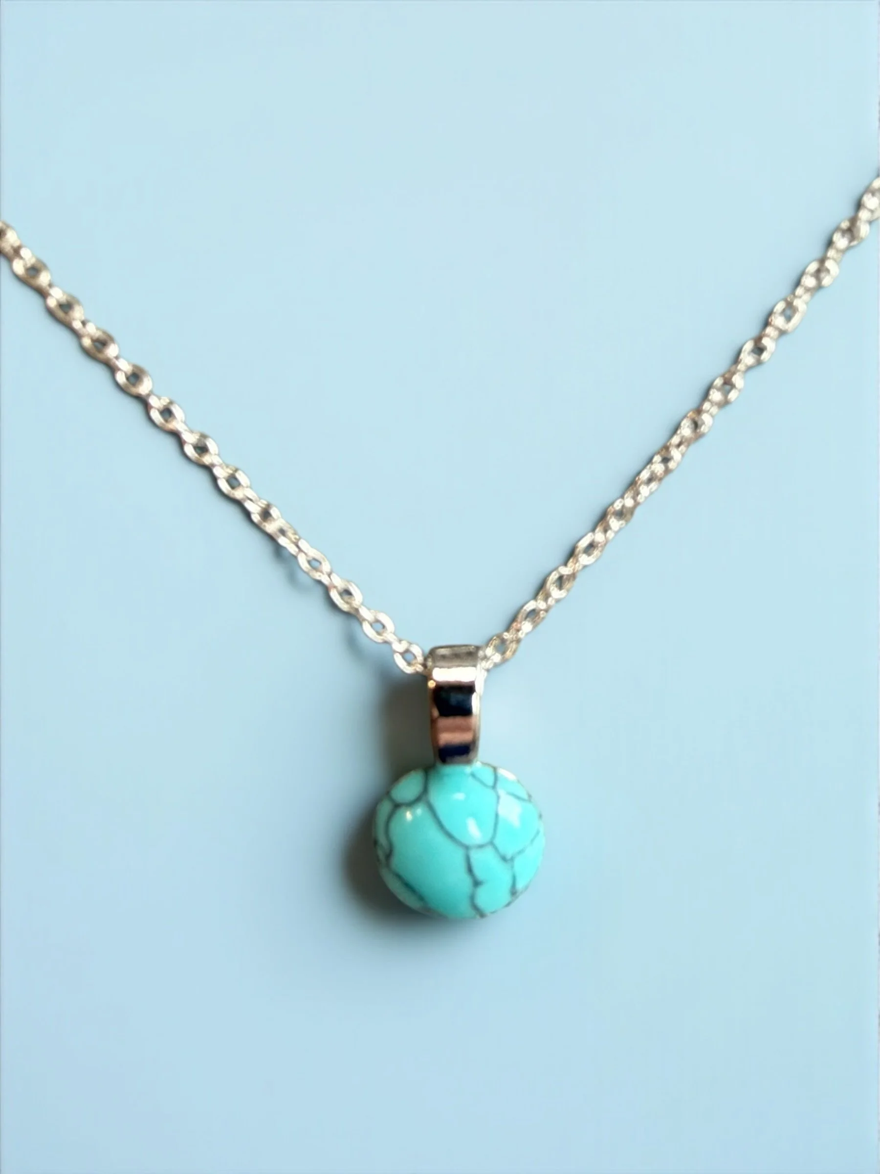 Turquoise Pendant Necklace - Gold