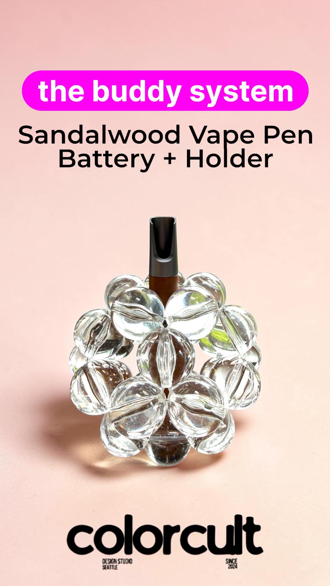 Sandalwood Buddy System: 510 Pen Battery + Orb Holder