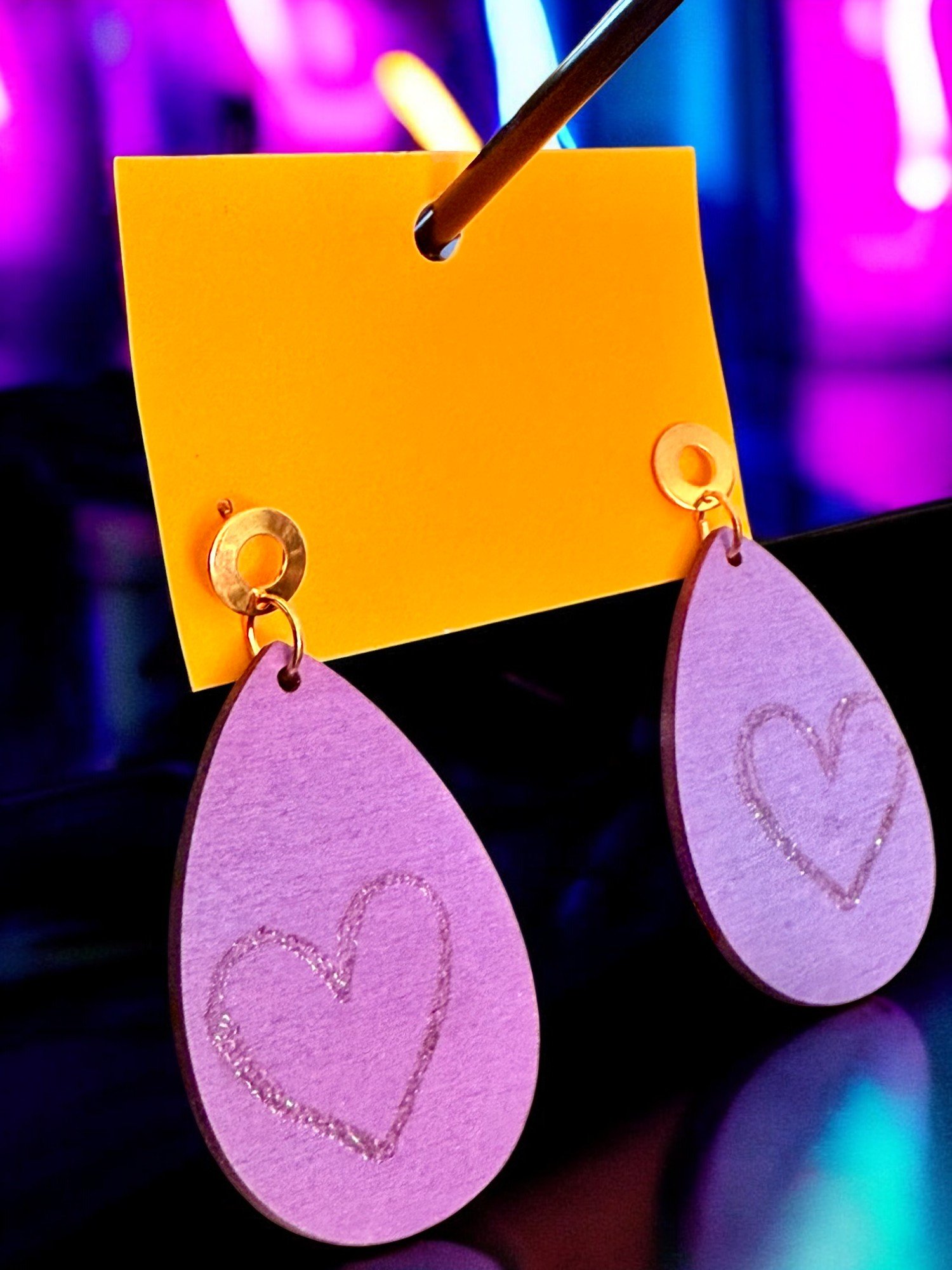 Allium Purple UV Teardrop Earrings by Color Cult
