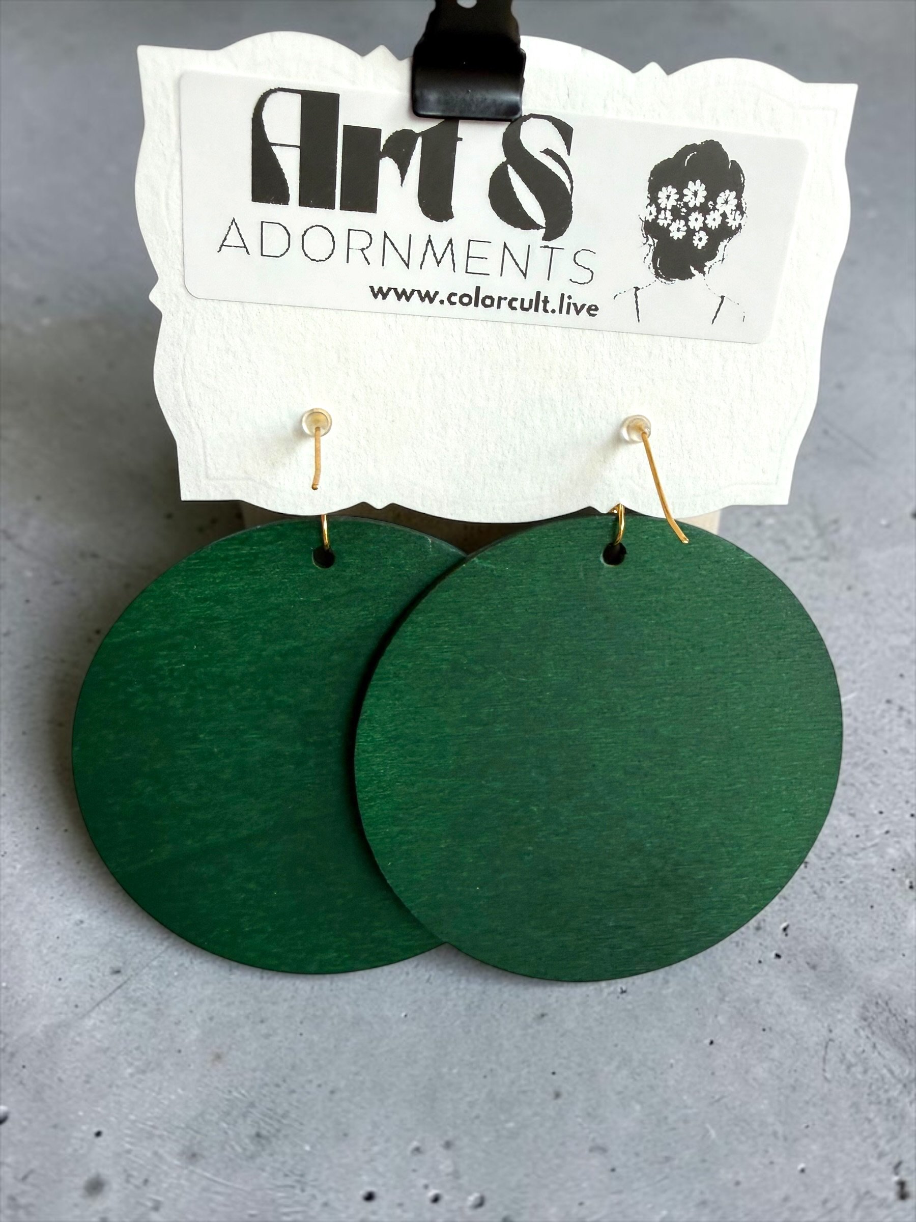 Forest Green Gloss Queen Earrings (1).JPG