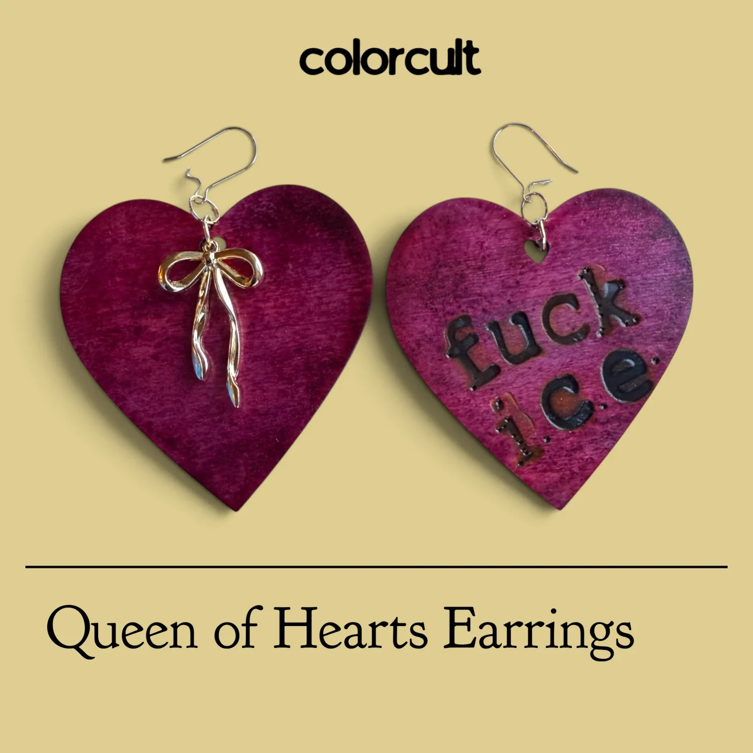 Activist Queen Earrings - Gold Bow