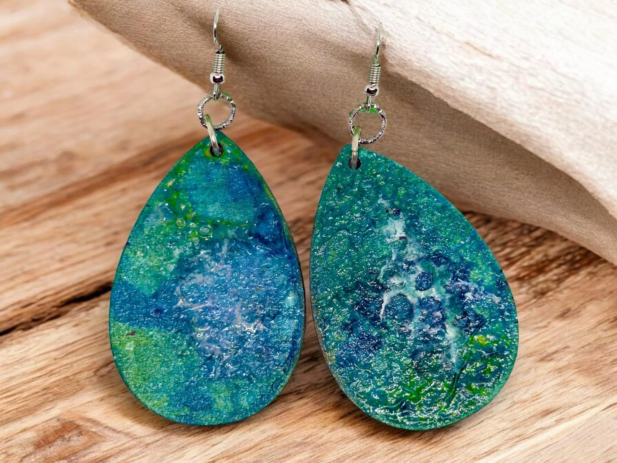 Deep Sea Teardrop Earrings by Color Cult