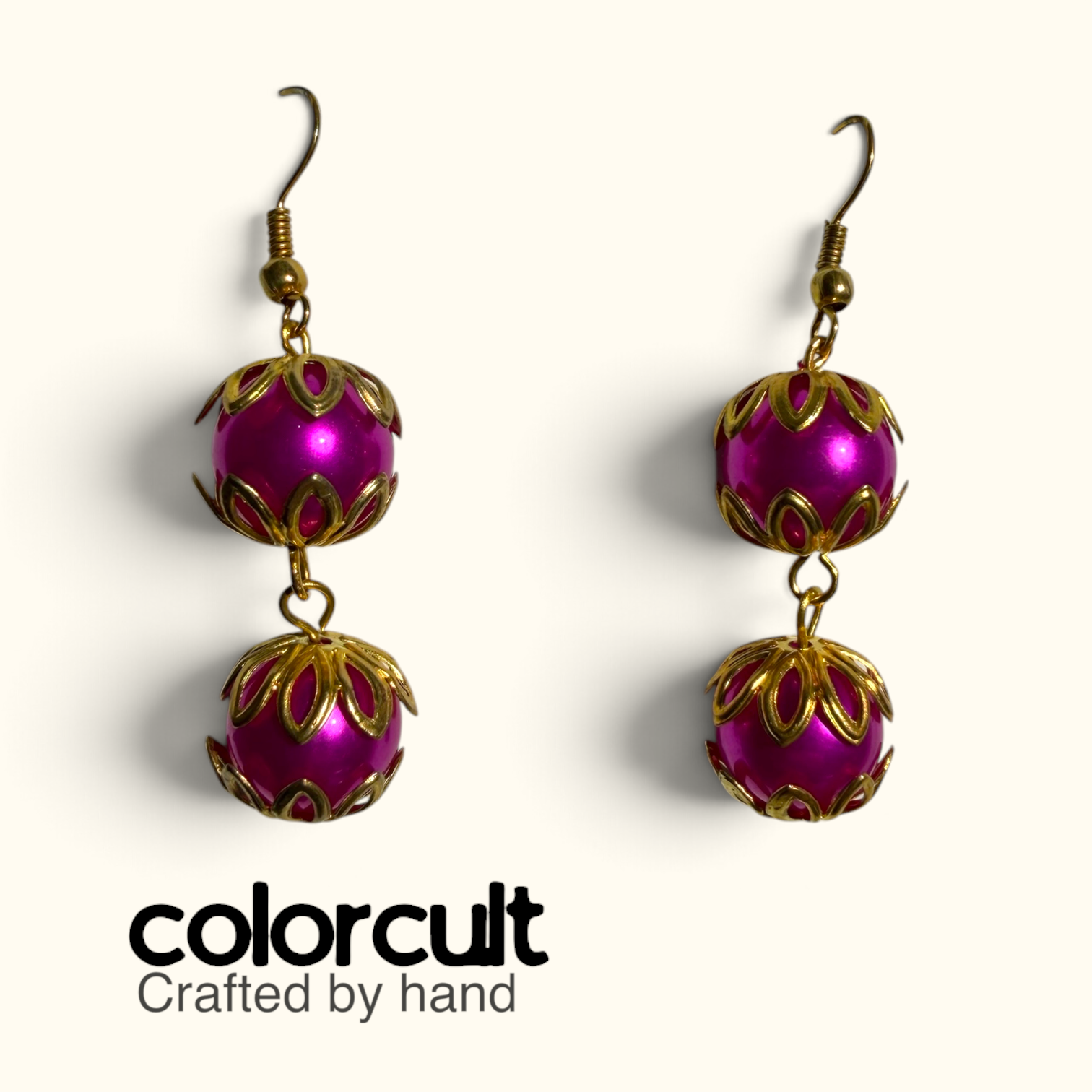 Gilded Magenta Pearl Drop Earrings (2).PNG