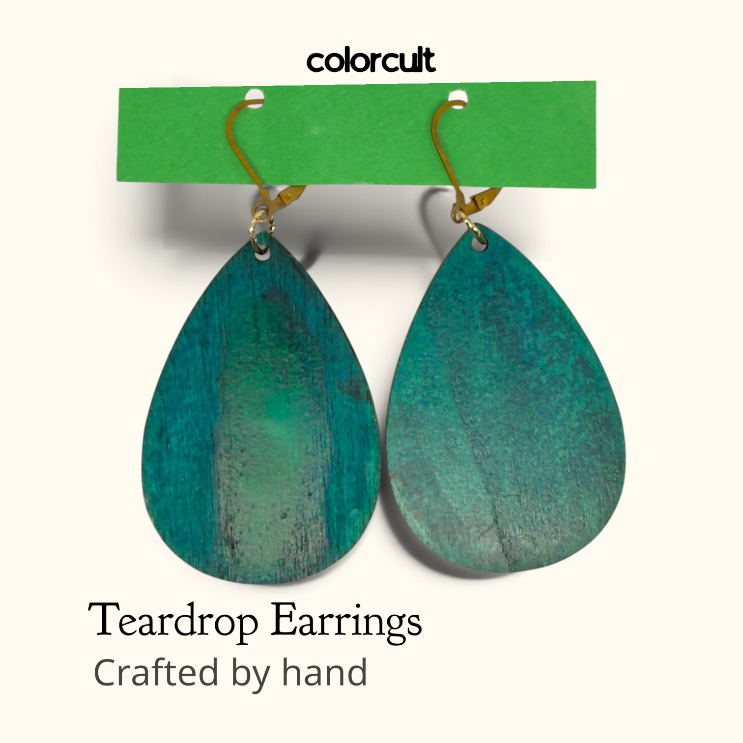 French Jade & Bronze Teardrop Earrings