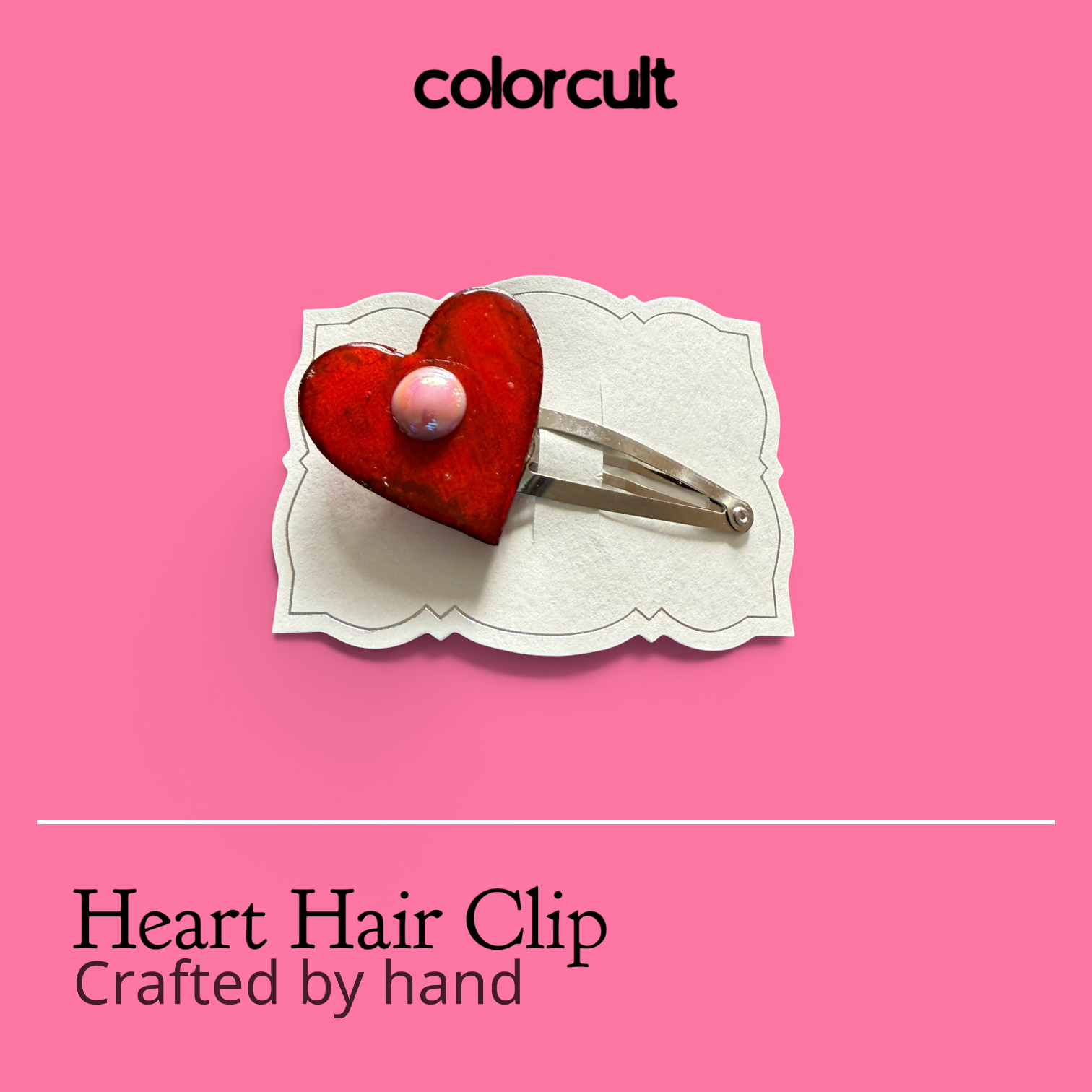 Whimsical Red Heart Hair Clip 2.0