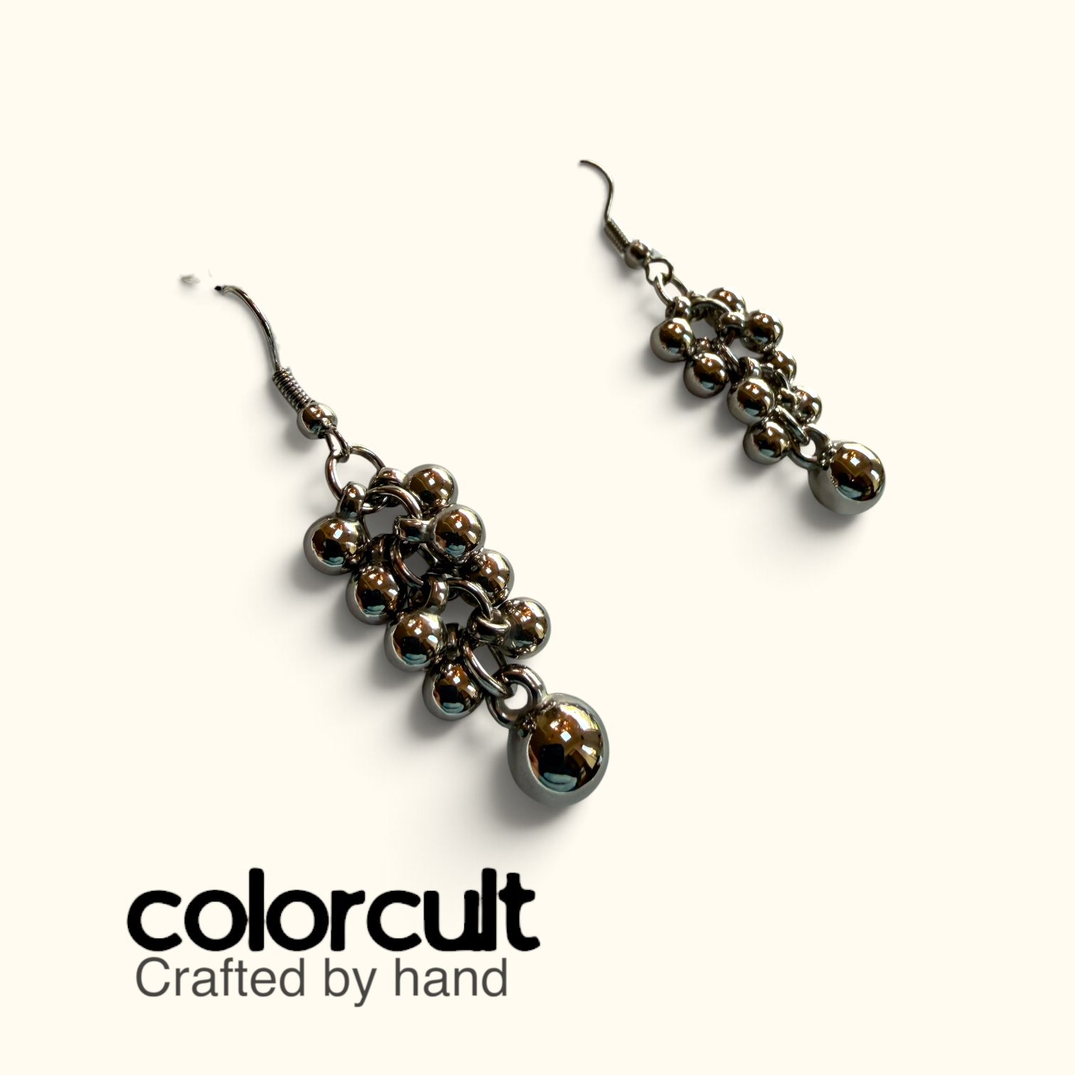Polished Gunmetal Cluster Drop Earrings (3).PNG