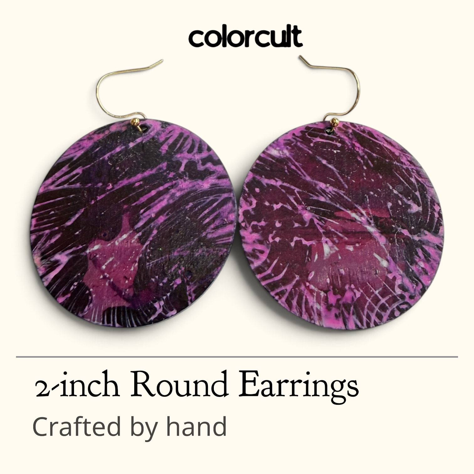 Reversible Purple 2-inch Earrings