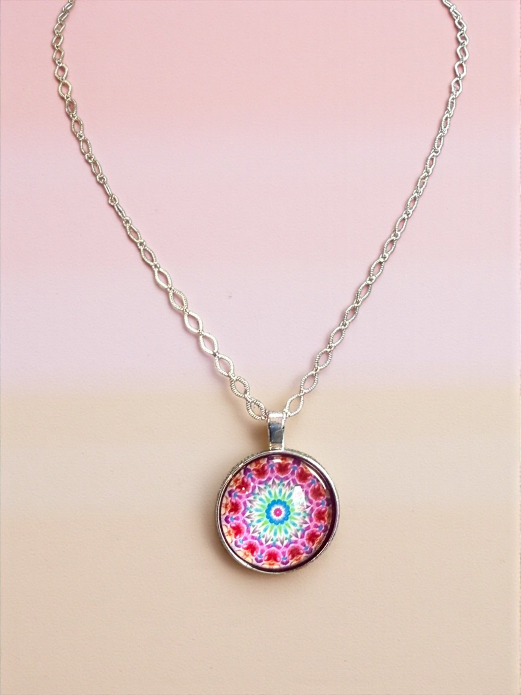 1-inch Mandala Pendant Necklace #3