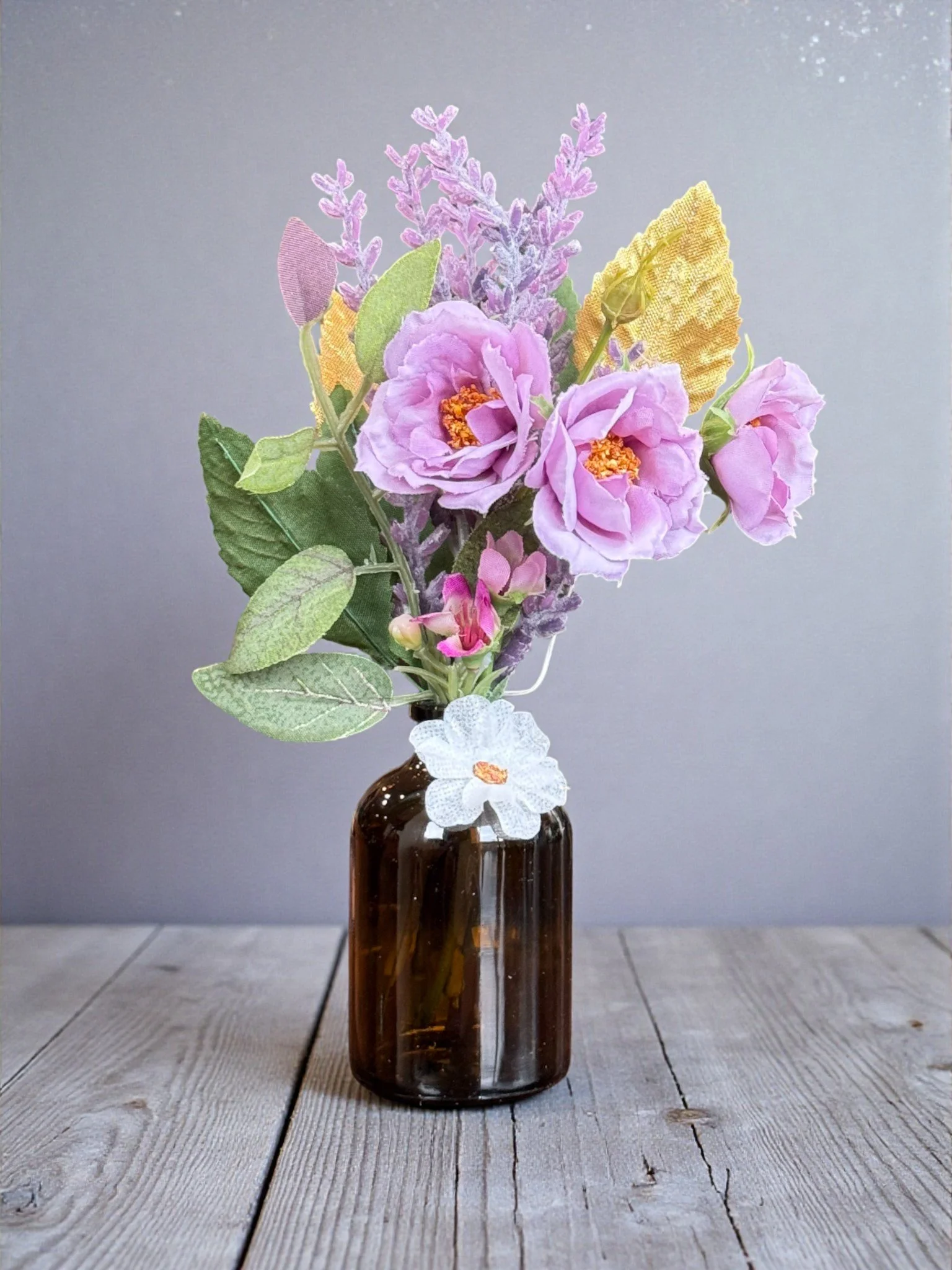 Deluxe Filled Apothecary Bottle: Purple Floribunda