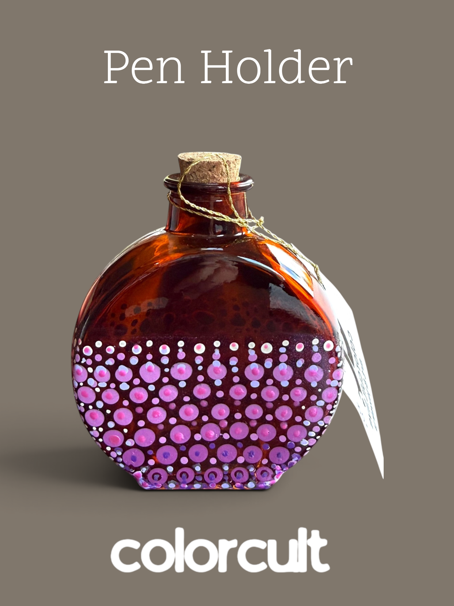 Handcrafted Amber Glass Art Jar