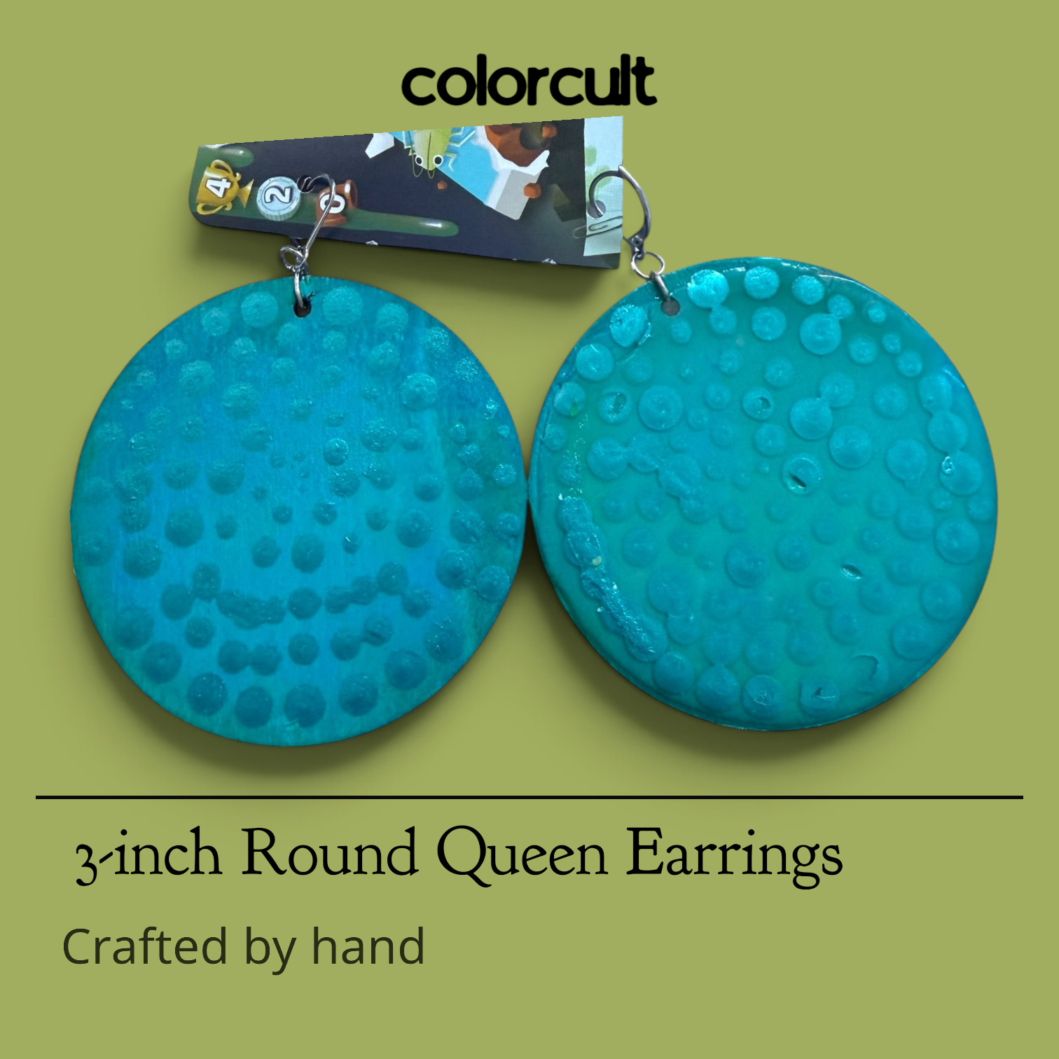 Distressed Diva Queen Earrings backside