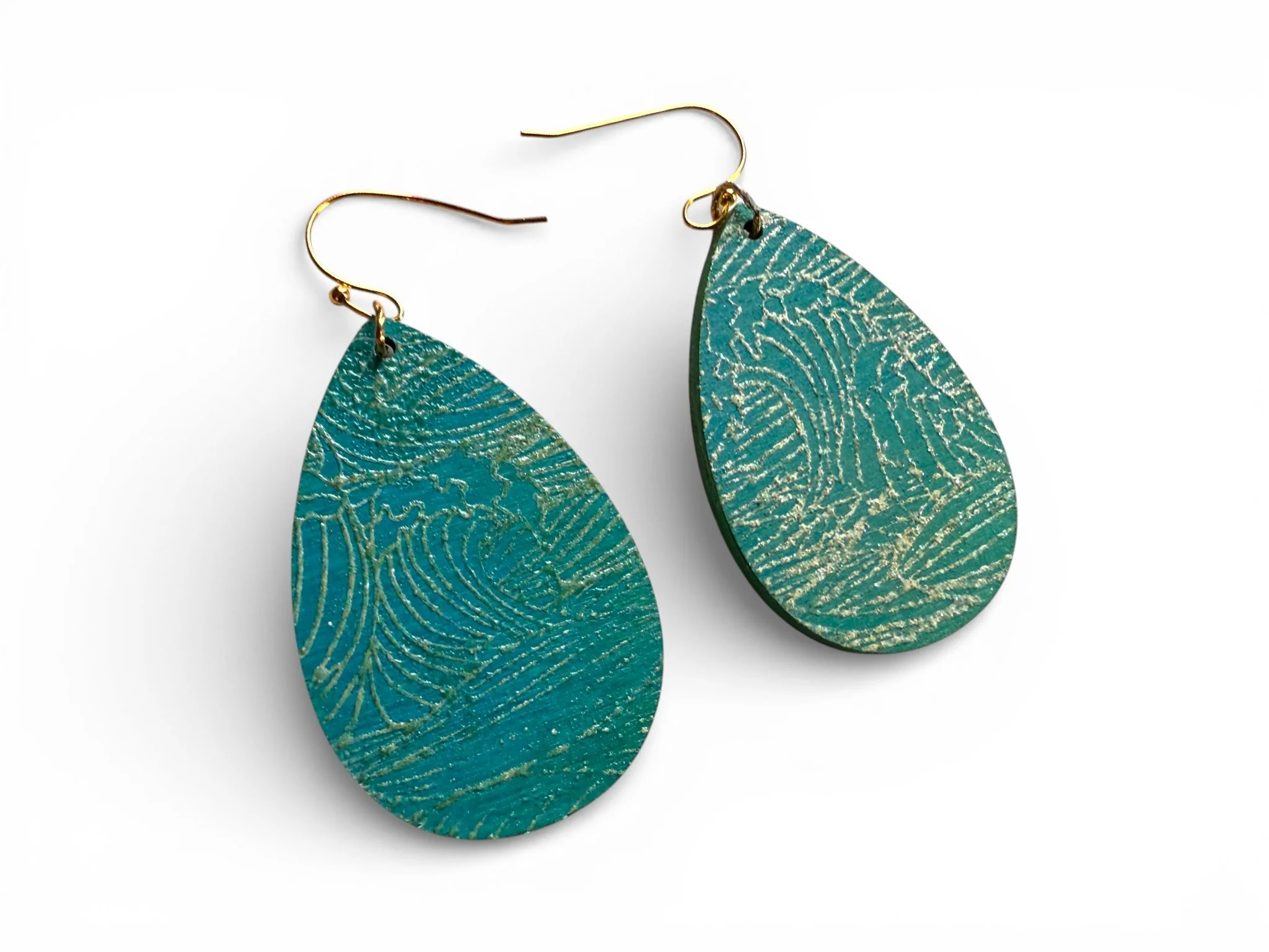 Embossed Teardrop Glow Earrings by Color Cult