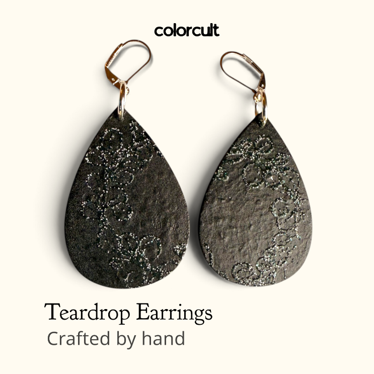 Boho Black Dress Teardrop Earrings
