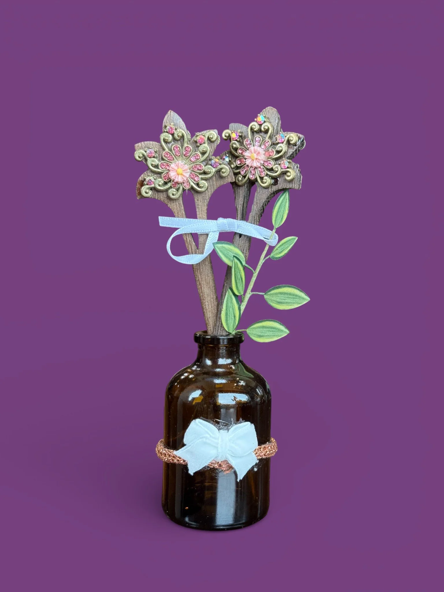 Deluxe Filled Apothecary Bottle: Wooden Hair Sticks