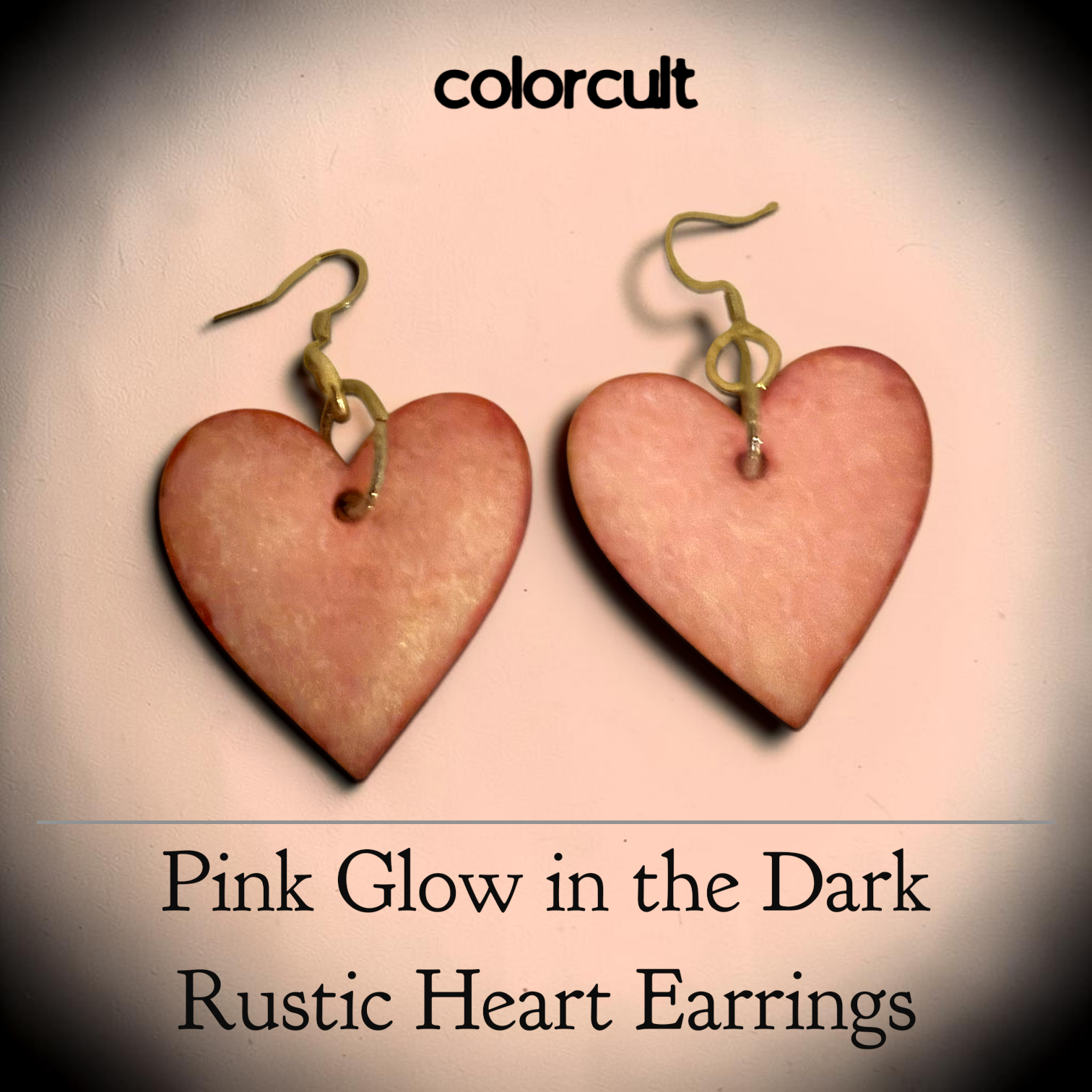 Pink Glow in the Dark Rustic Heart Earrings (2).png