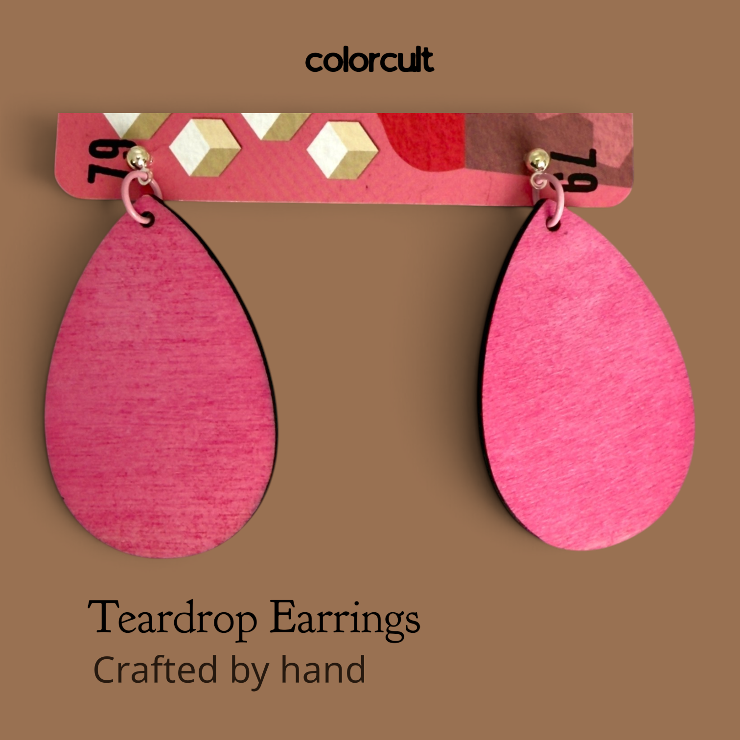 Pink & Black Teardrop Earrings