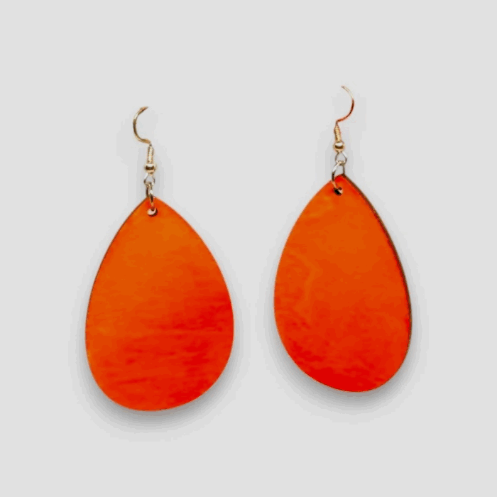 Tangerine Teardrop Earrings GIF