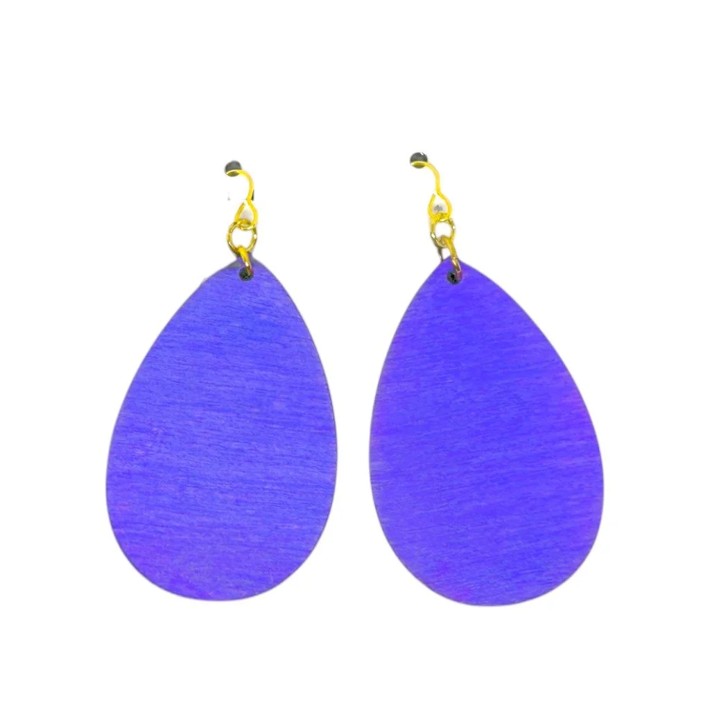 Purple Perp Teardrop Earrings by Color Cult