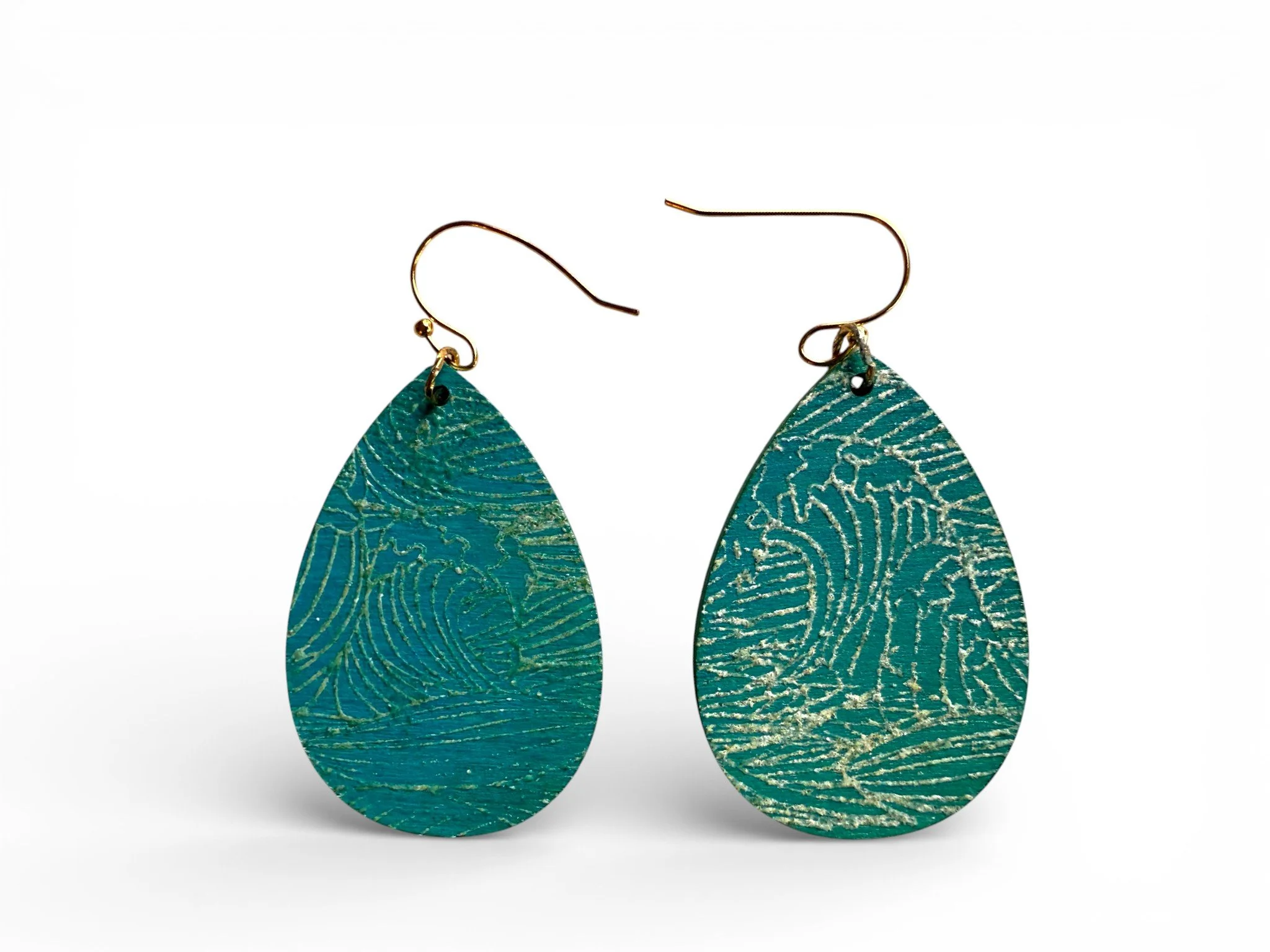 Embossed Teardrop Glow Earrings by Color Cult