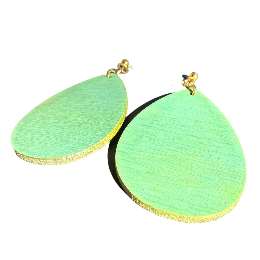 Wheatgrass Teardrop Earrings by Color Cult
