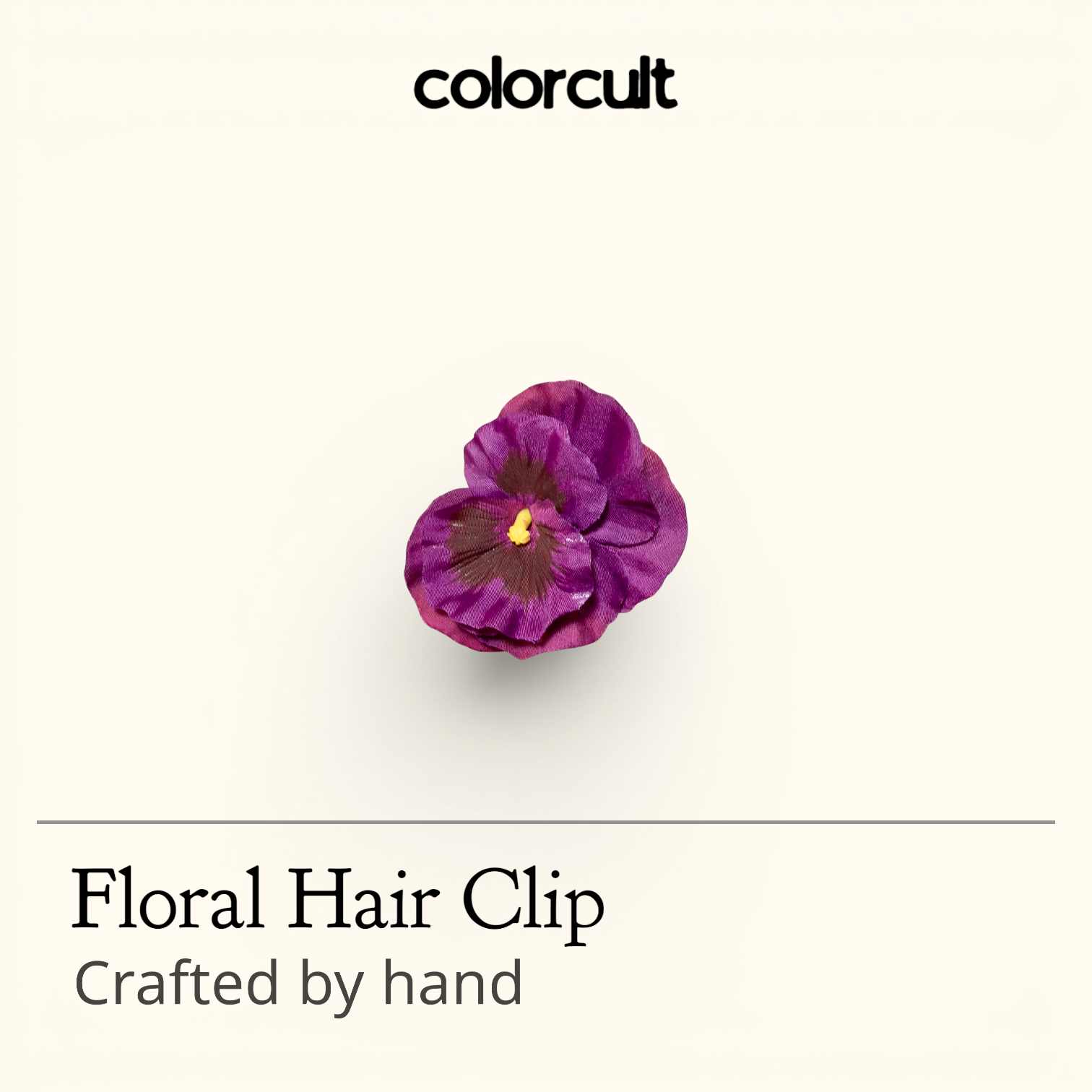 Purple Pansy Hair Clip