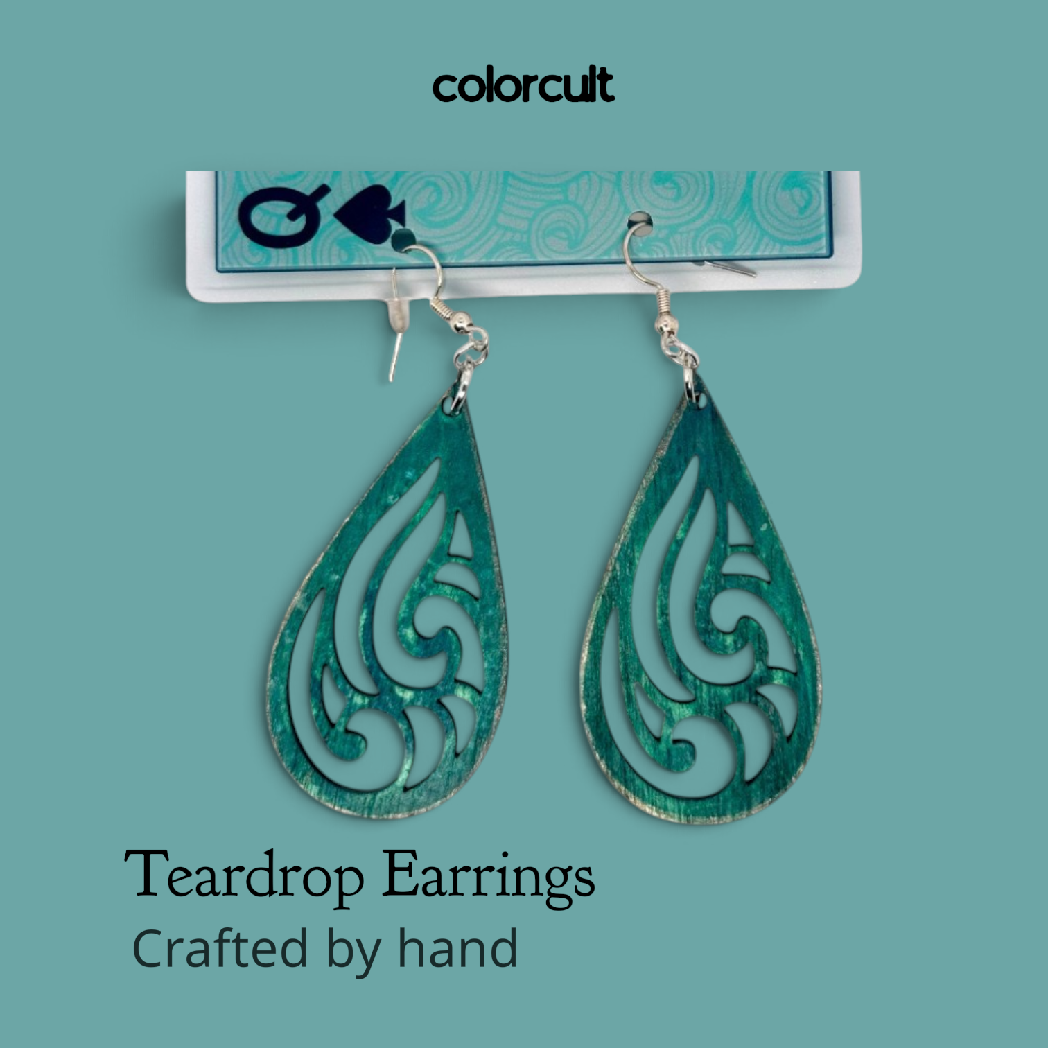 Vivid Teal Teardrop Earrings