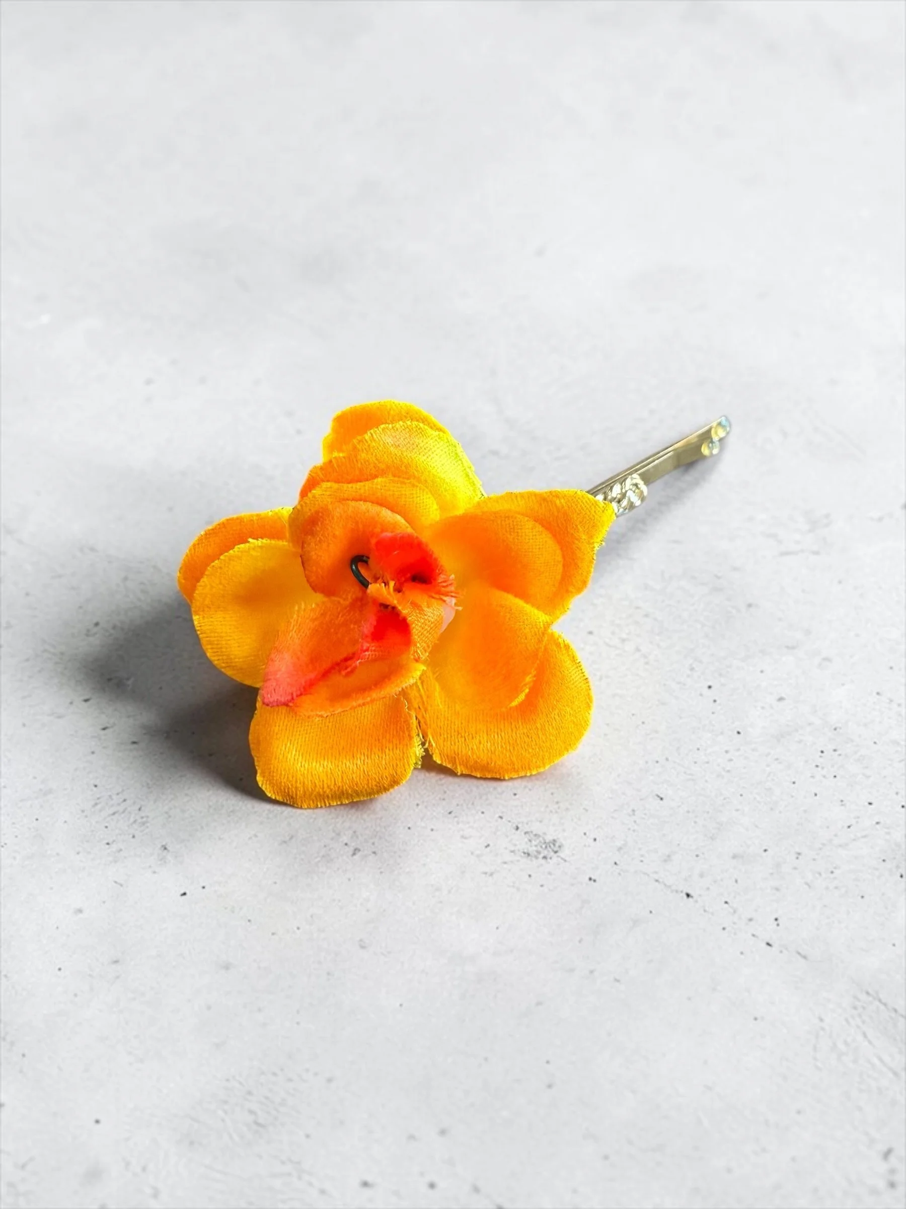 Vibrant Orange Blossom Hair Clip
