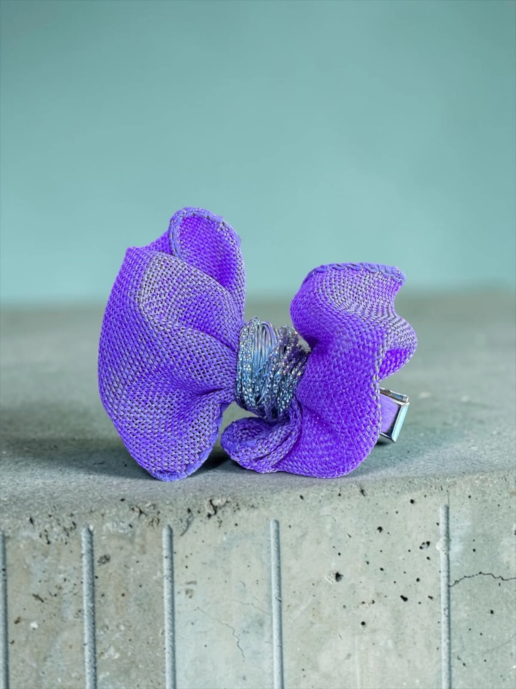 Tiny Purple Bow Hair Clip