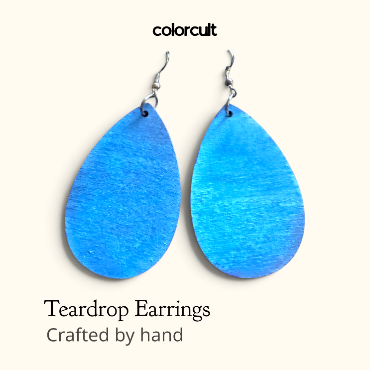 Bellbottom Blue Teardrop Earrings
