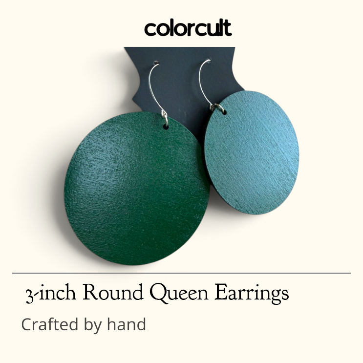 Forest Green Gloss Queen Earrings