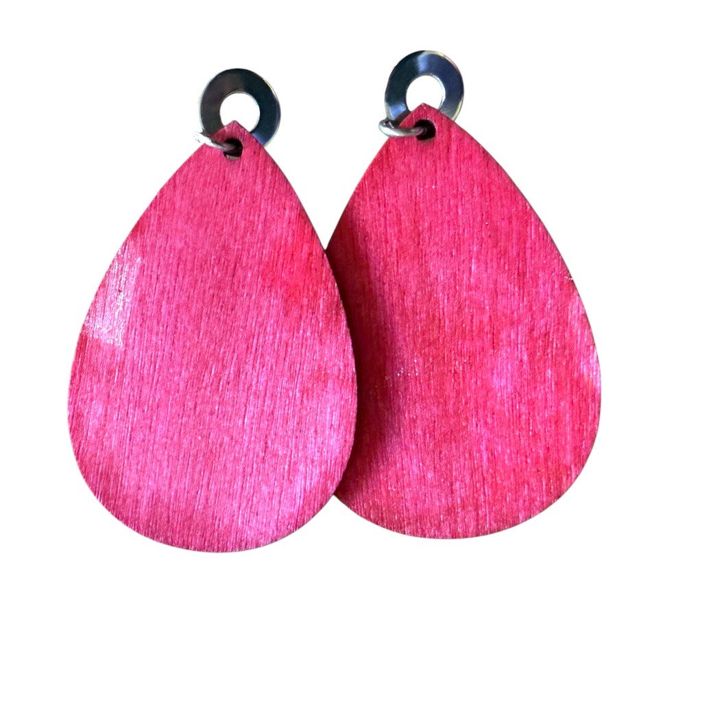 Backside of Scarlet Teardrop Earrings by Color Cult