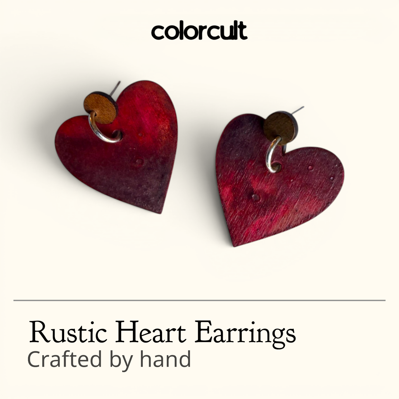 Valentina Rustic Heart Earrings