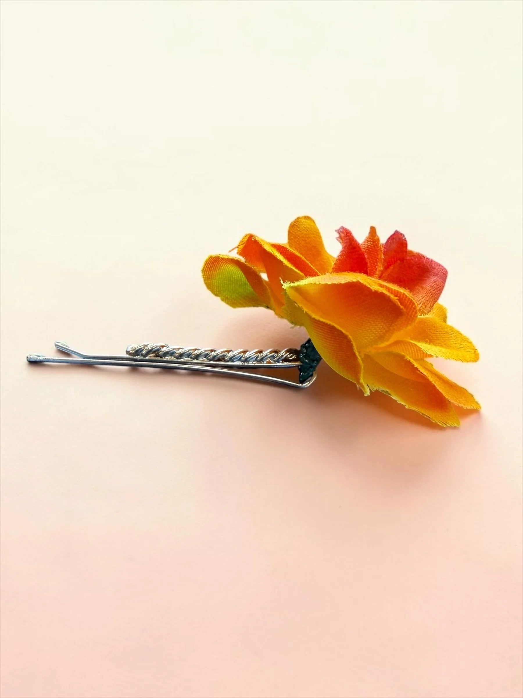 Vibrant Orange Blossom Hair Clip