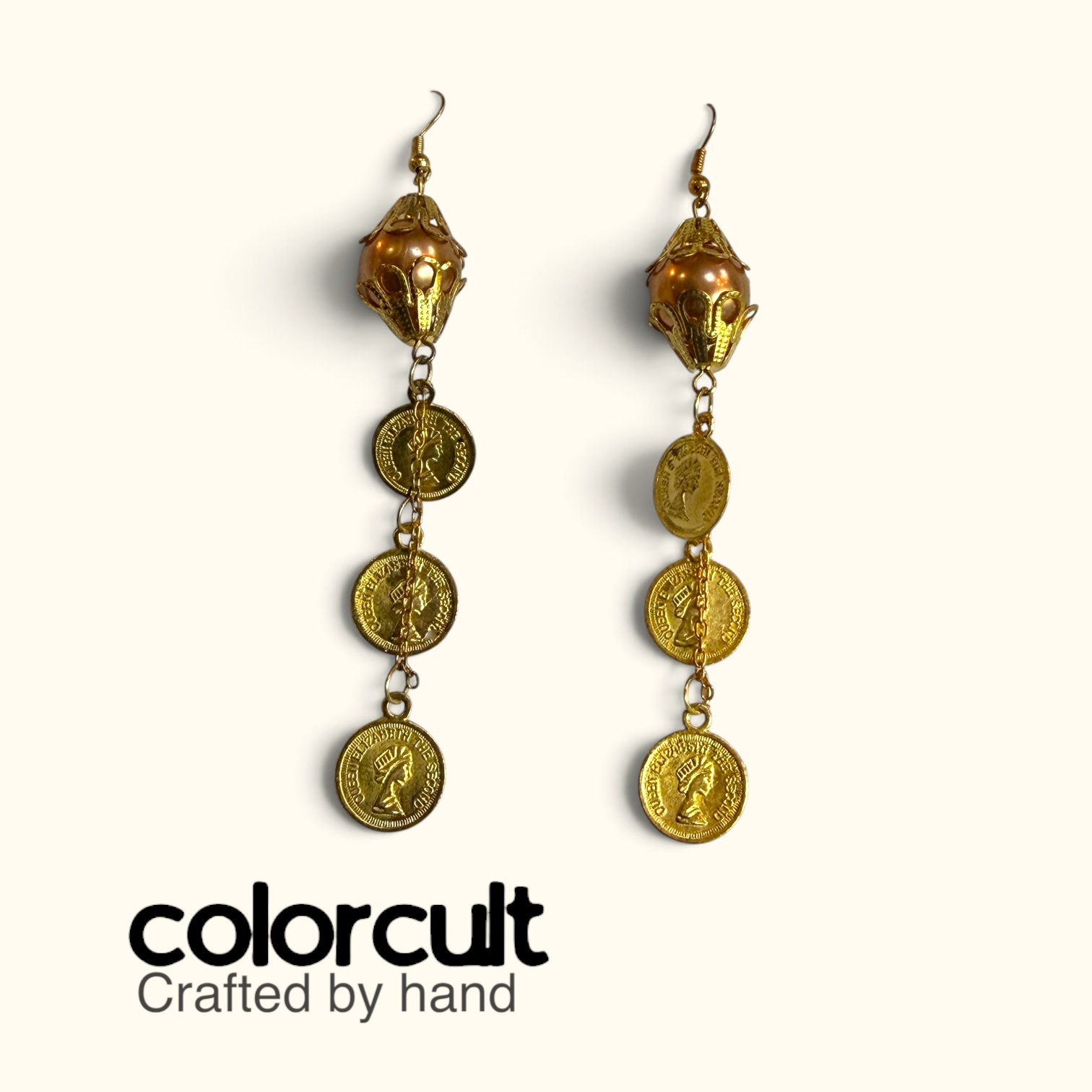 Golden Coin Cascade & Terracotta Pearl Earrings (7).PNG