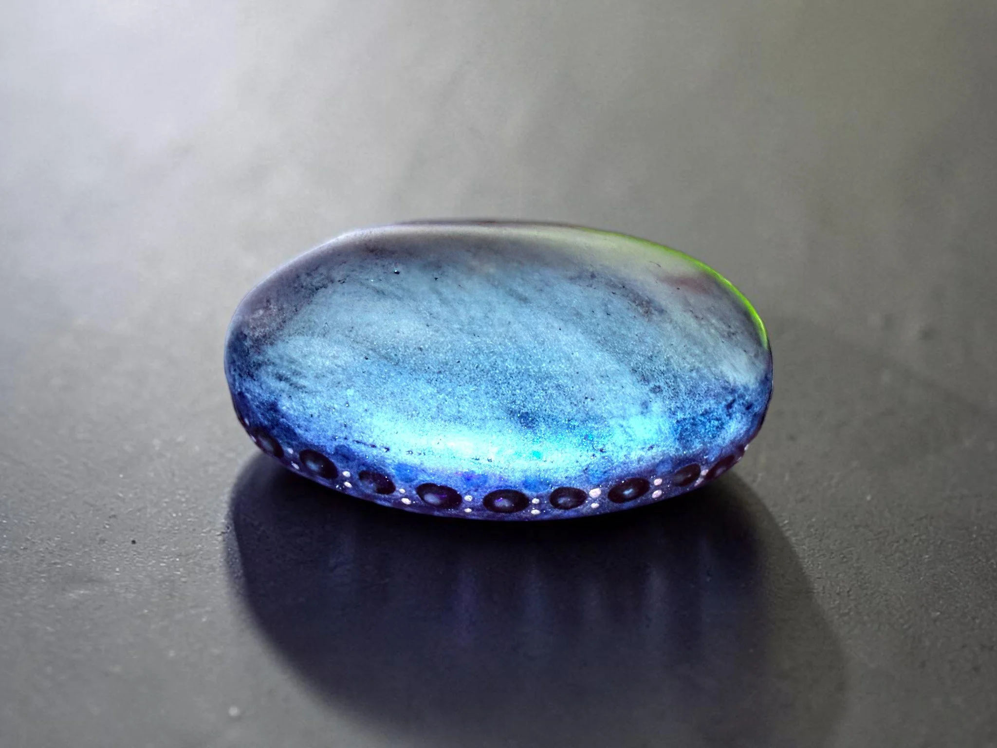 Blue Suede Glow Decorative River Rock