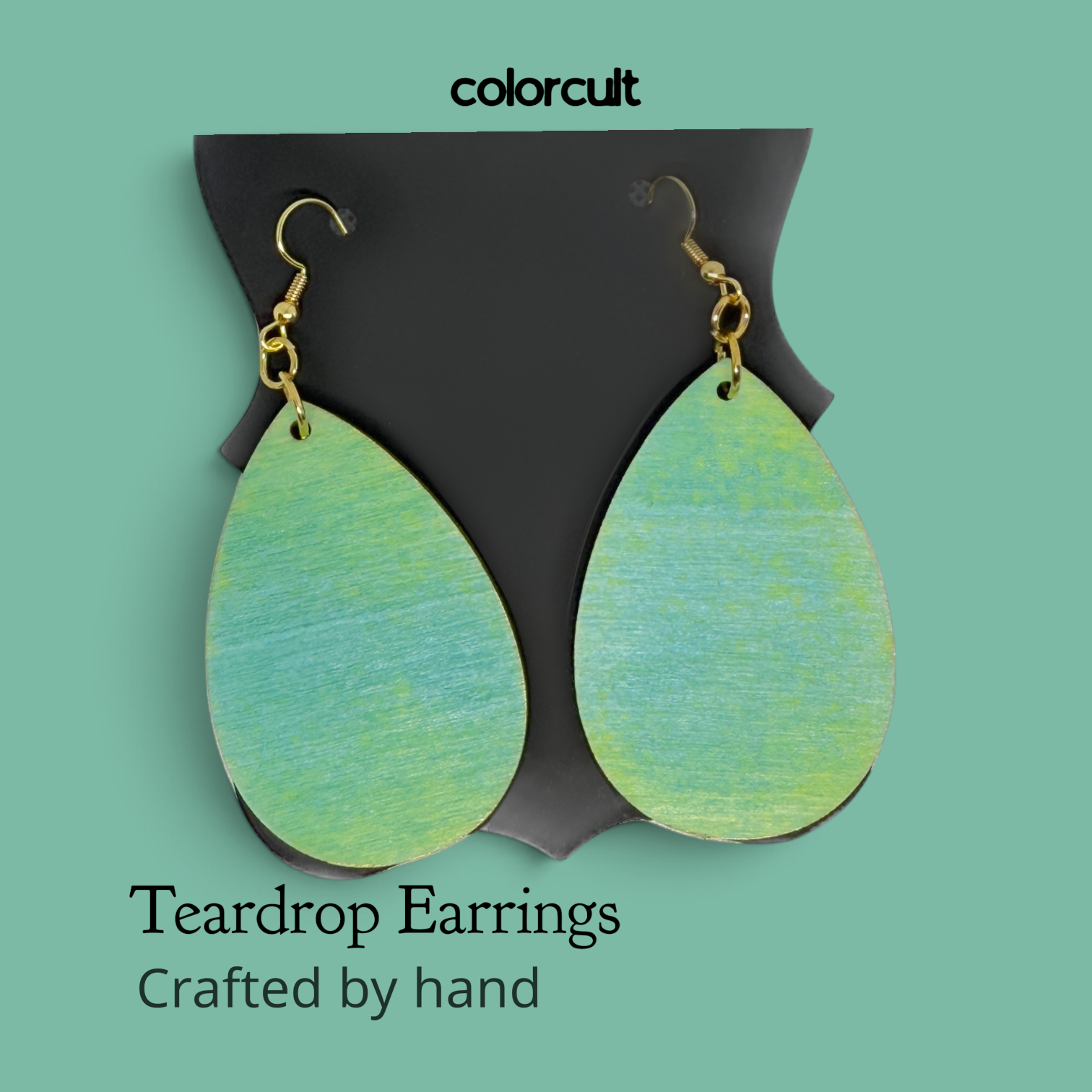 Cyan Teardrop Earrings
