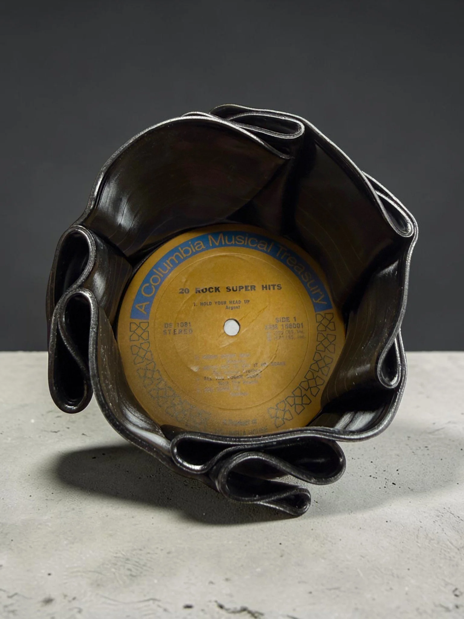 Retro Vinyl Record Bowl: Rock Super Hits