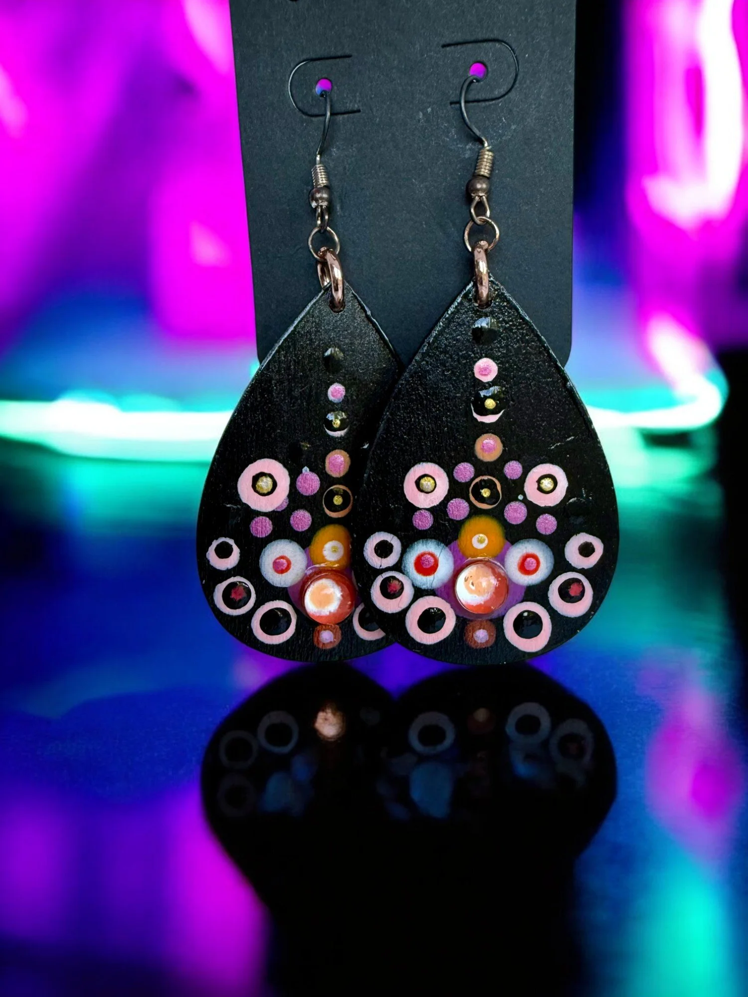 Mandala Teardrop Earrings by Color Cult