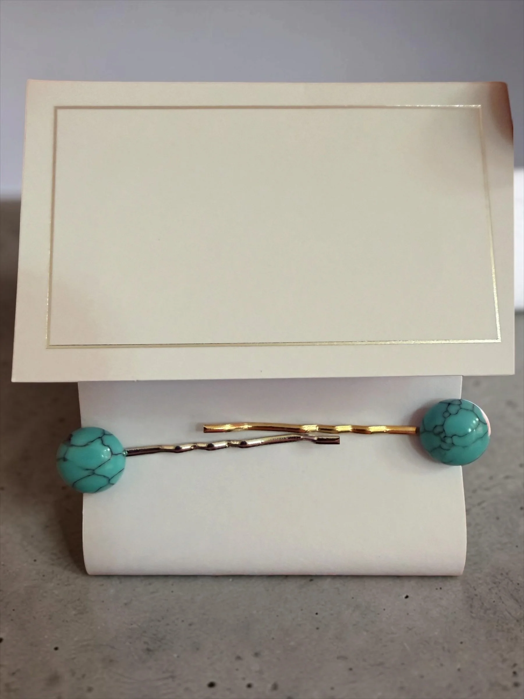 Turquoise Gold-Silver Deluxe Bobby Pin Duo (2).JPG