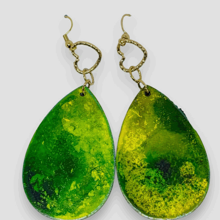 Galway Green Teardrop Earrings GIF