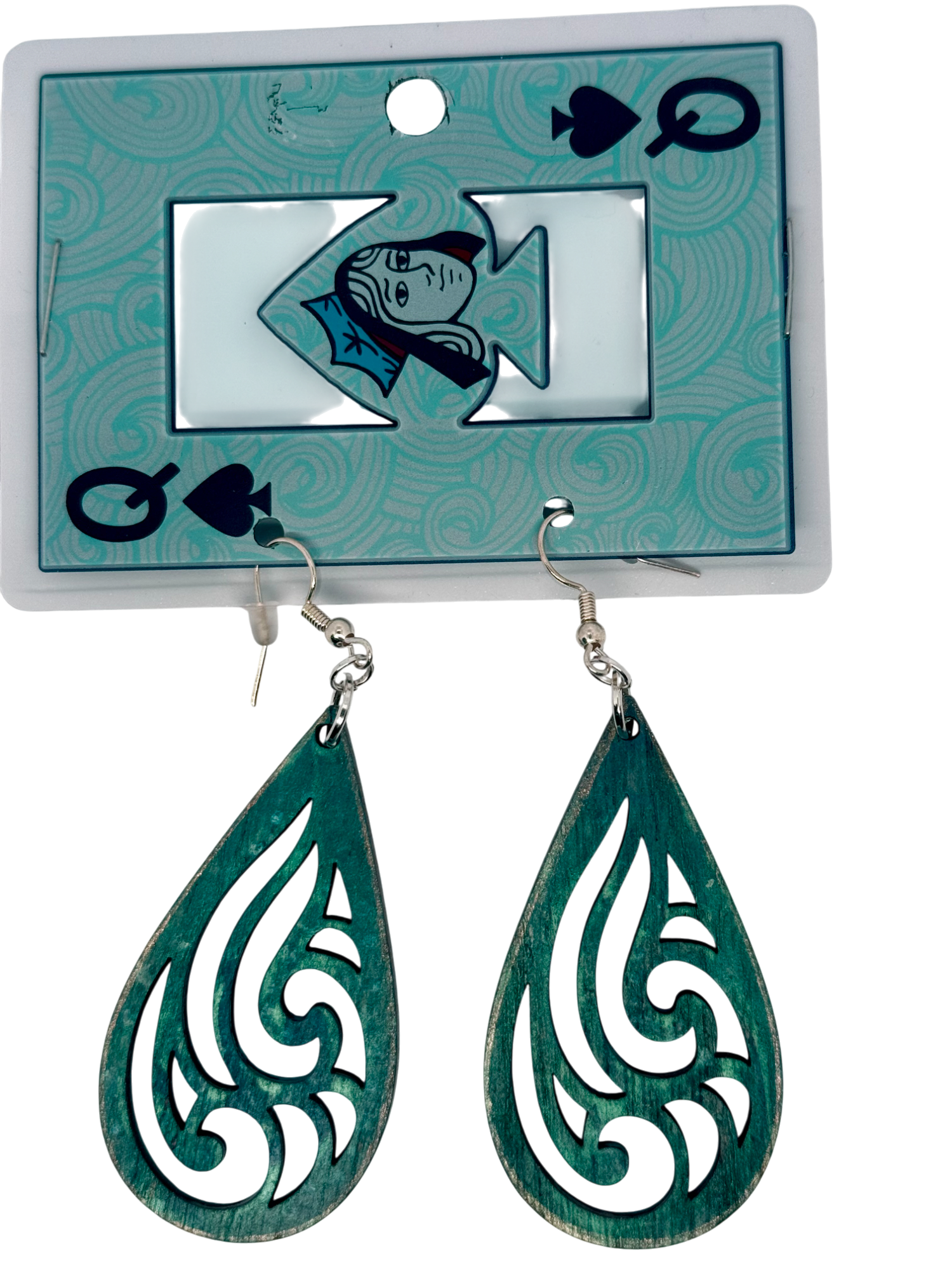 Vivid Teal Teardrop Earrings by Color Cult