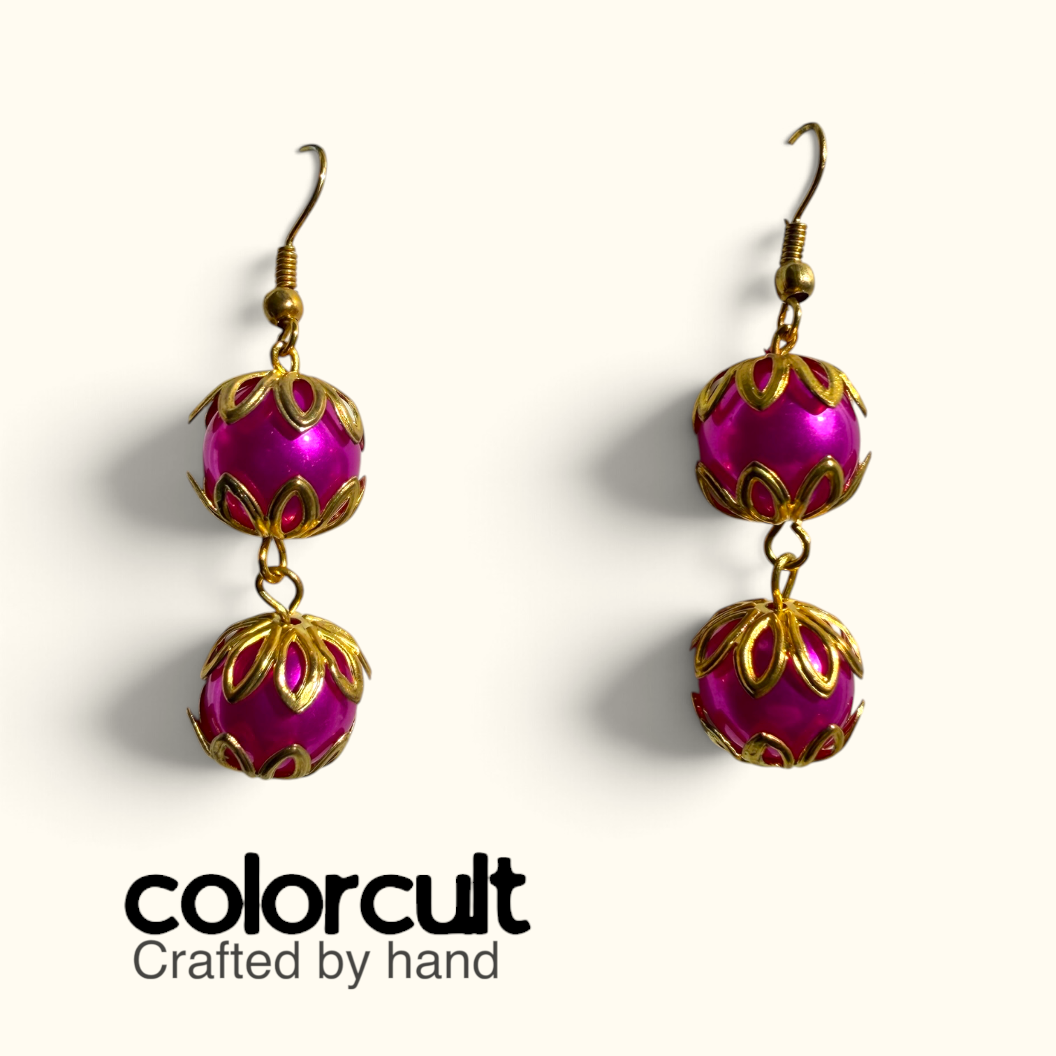 Gilded Magenta Pearl Drop Earrings (4).PNG