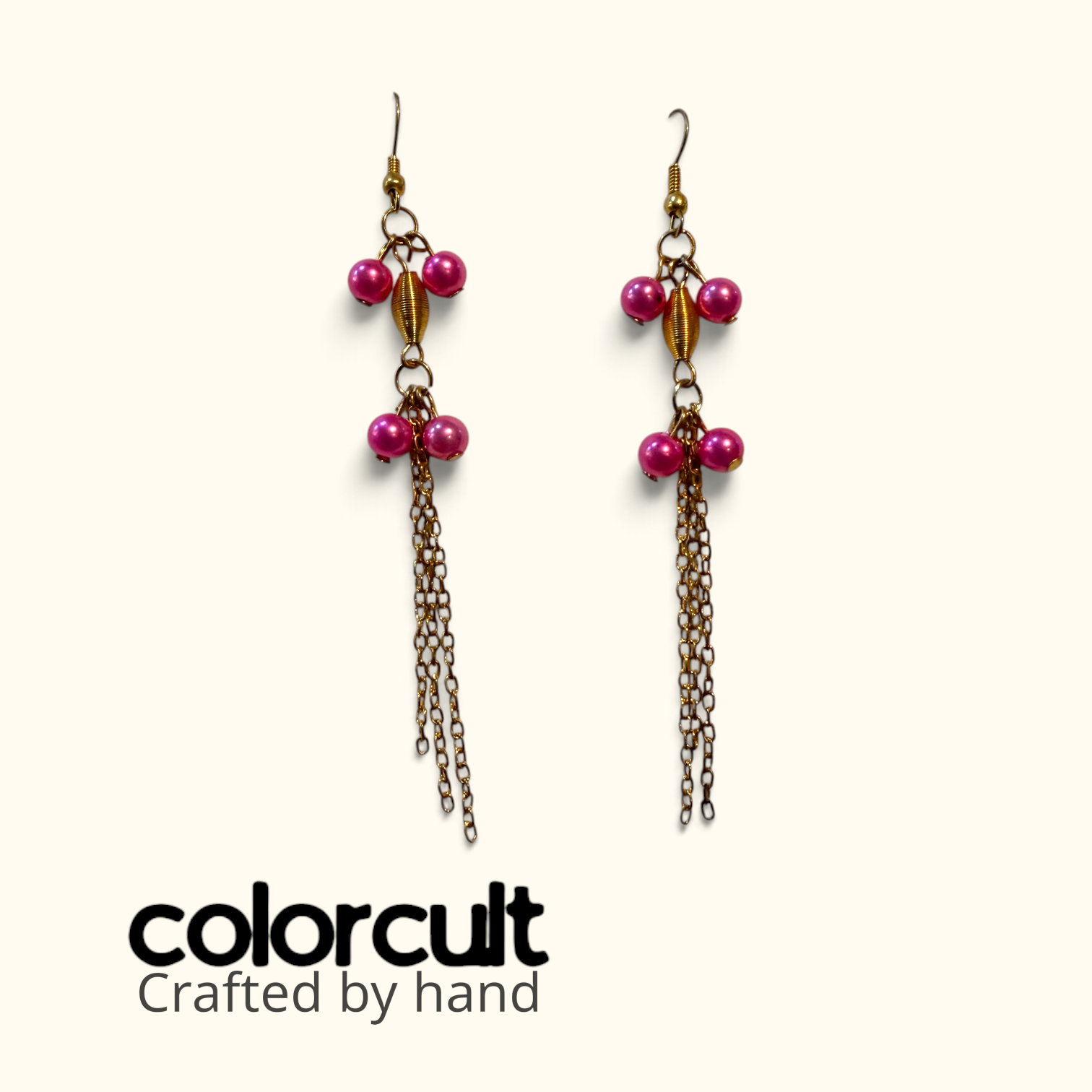 Fuchsia Pearl & Golden Chain Tassel Dangles (4).png