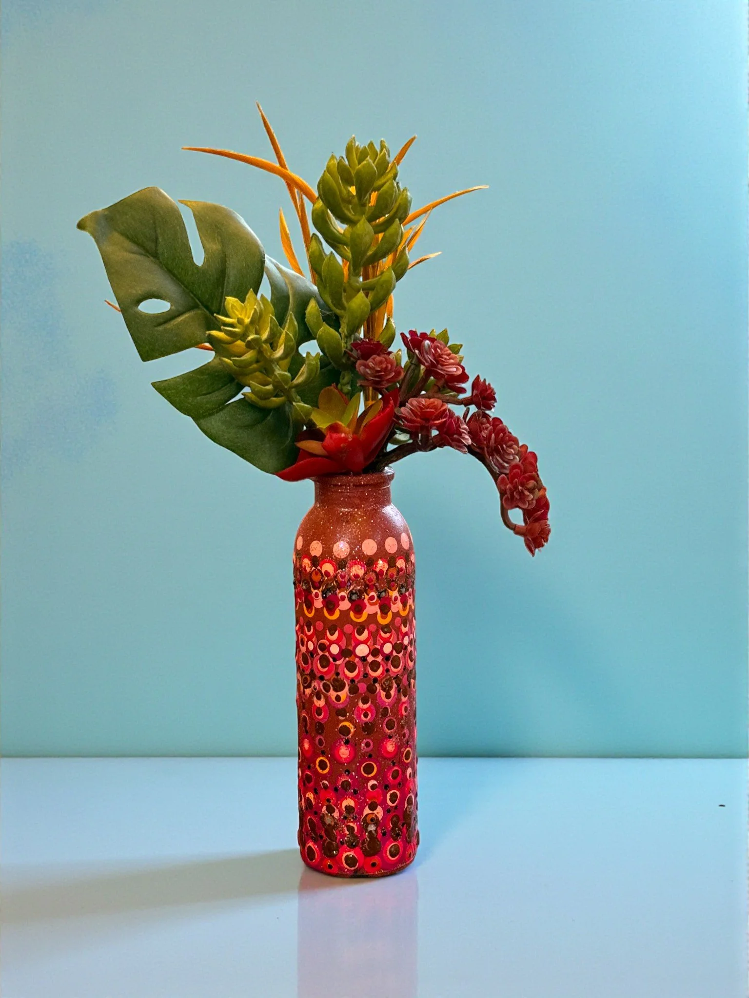 Mediterranean Mandala Glow Vase