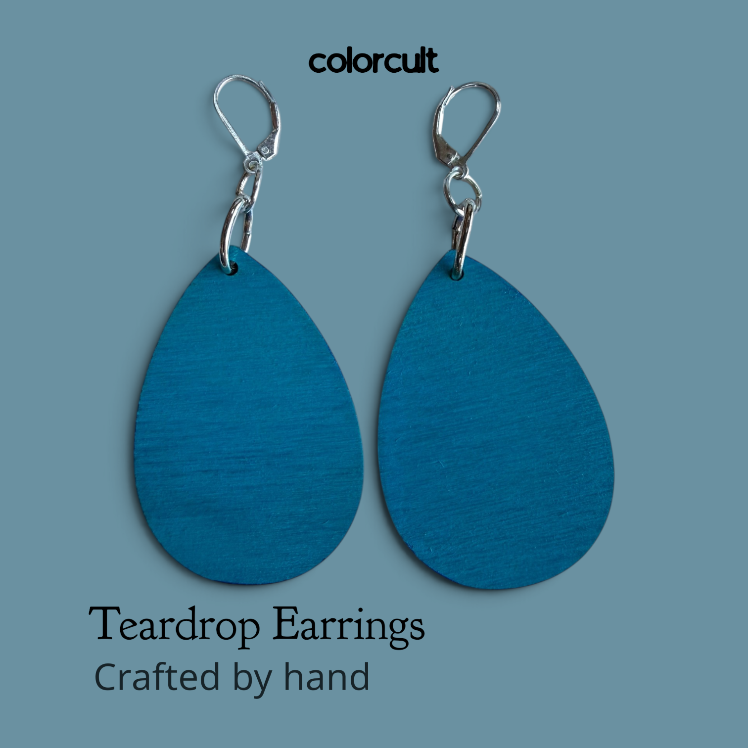 Chic French Blue Teardrop Earrings
