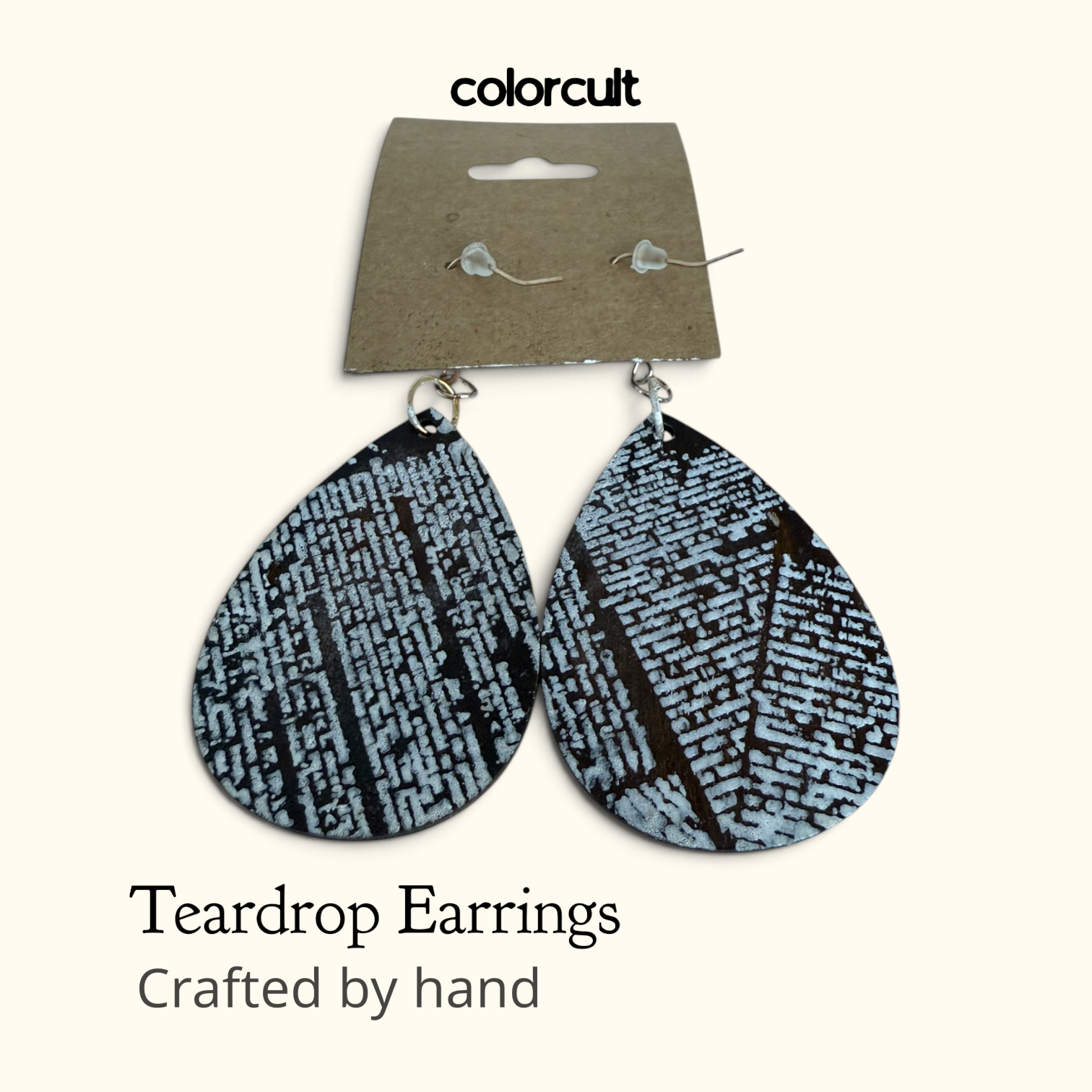 French News Teardrop Earrings