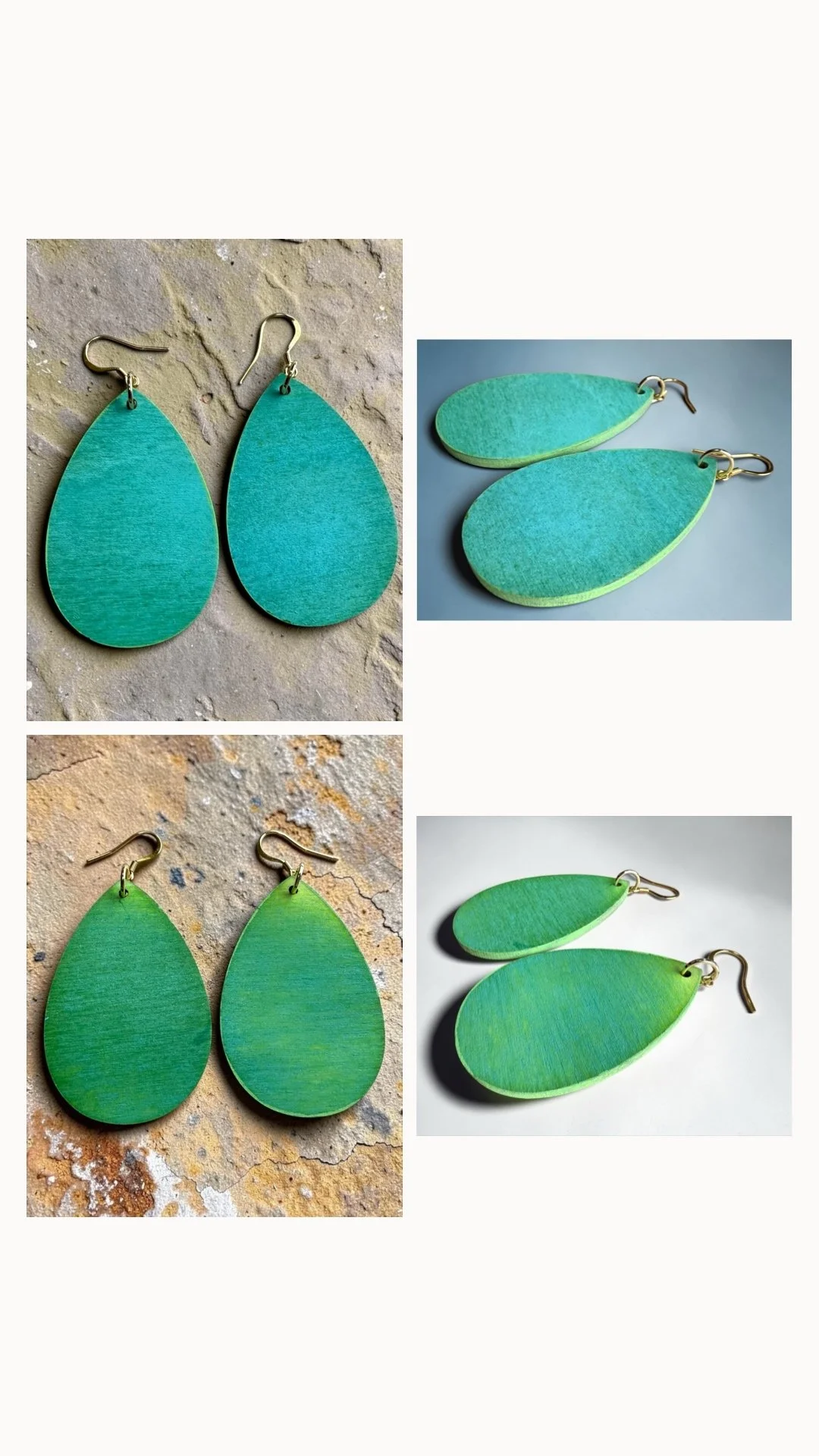 Reversible Hand Painted Teardrop Earrings by Color Cult
