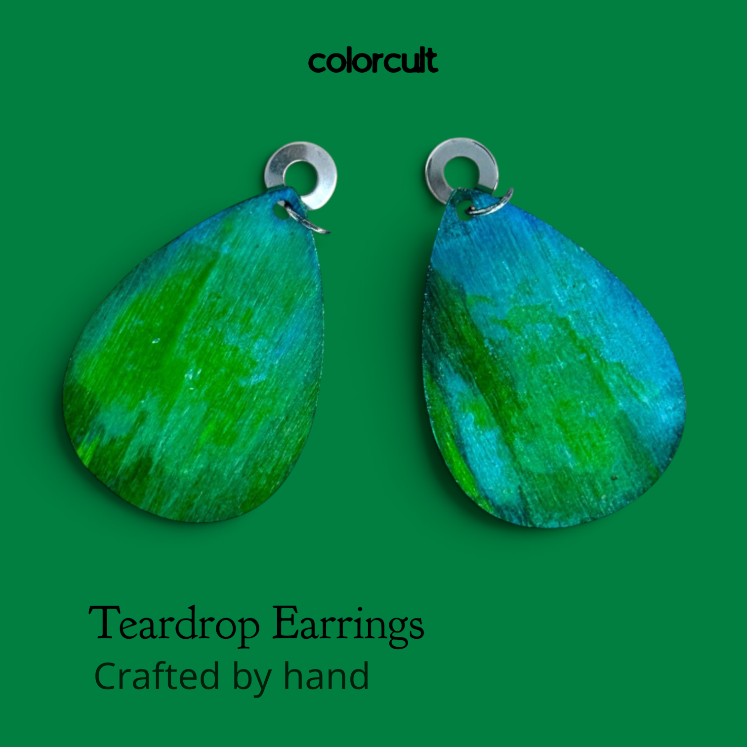 Silver Seahawk Teardrop Earrings