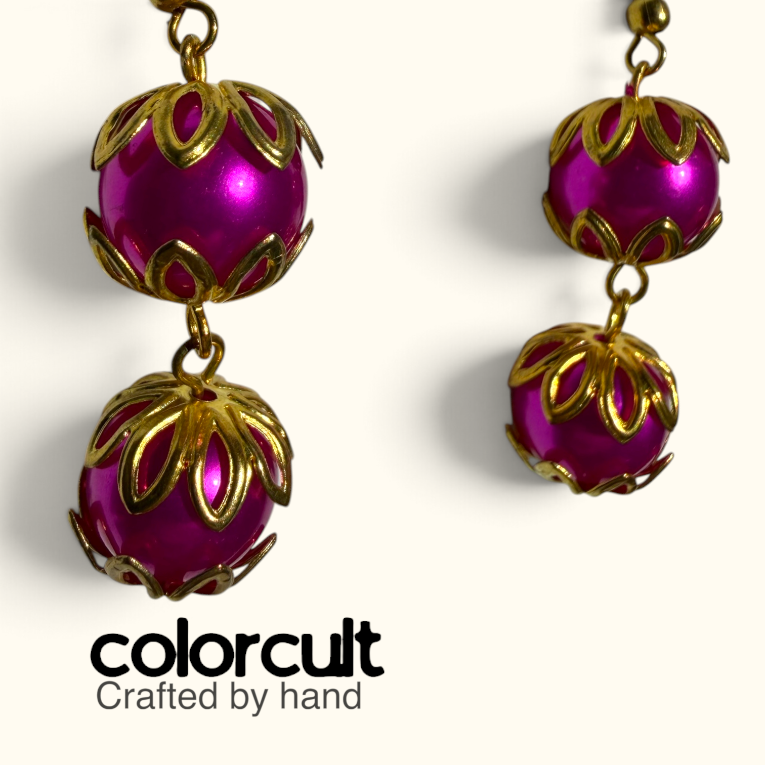 Gilded Magenta Pearl Drop Earrings (3).PNG